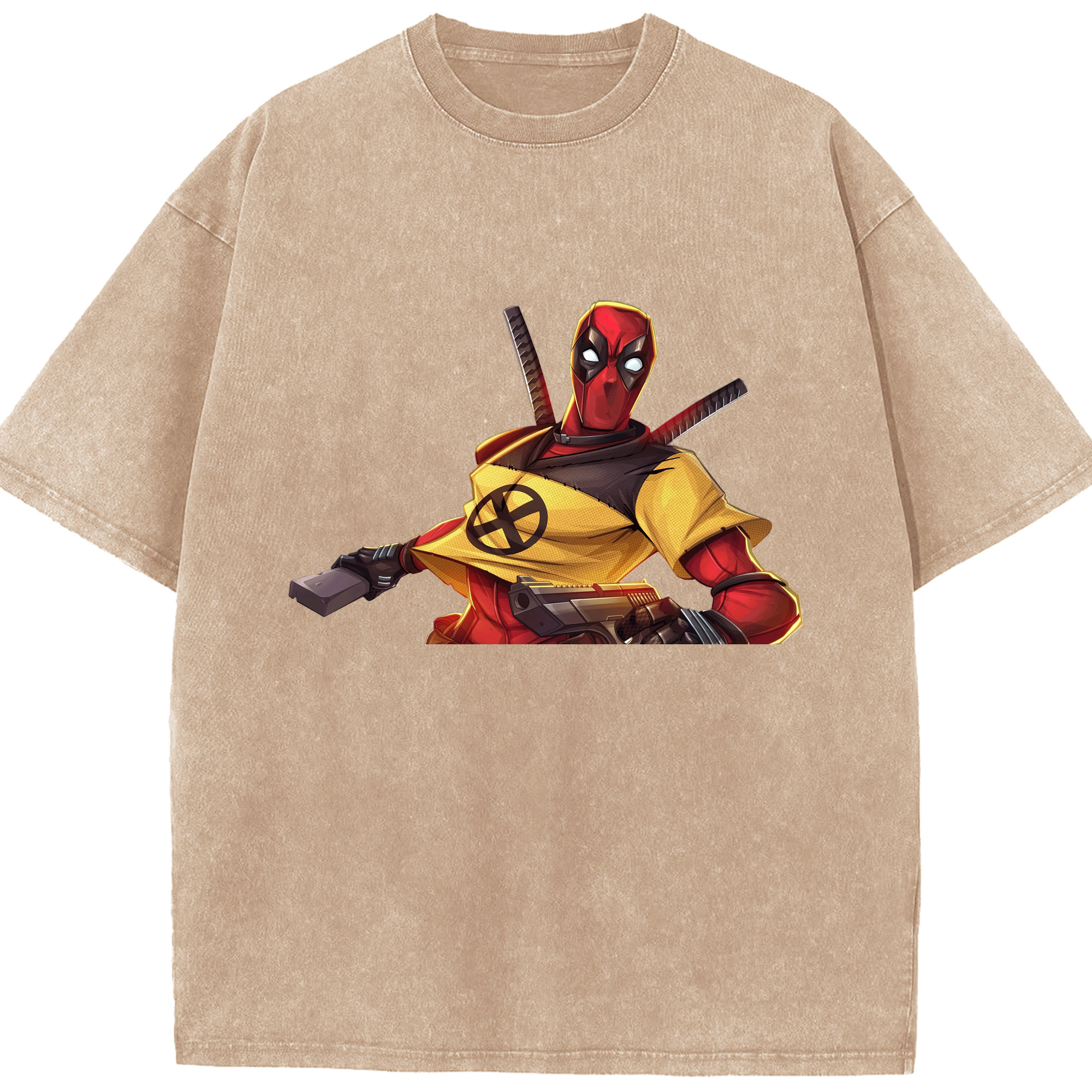 （画像用） Deadpool デッドプール 綿100% ヴィンテージ風 半袖Tシャツ（フロントプリント）