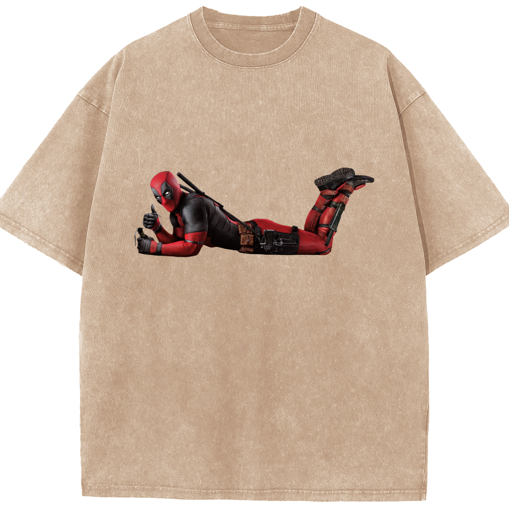 （画像用） Deadpool デッドプール 綿100% ヴィンテージ風 半袖Tシャツ（フロントプリント）