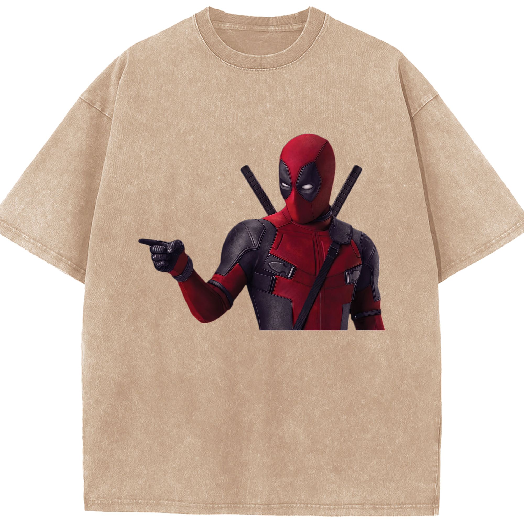 （画像用） Deadpool デッドプール 綿100% ヴィンテージ風 半袖Tシャツ（フロントプリント）