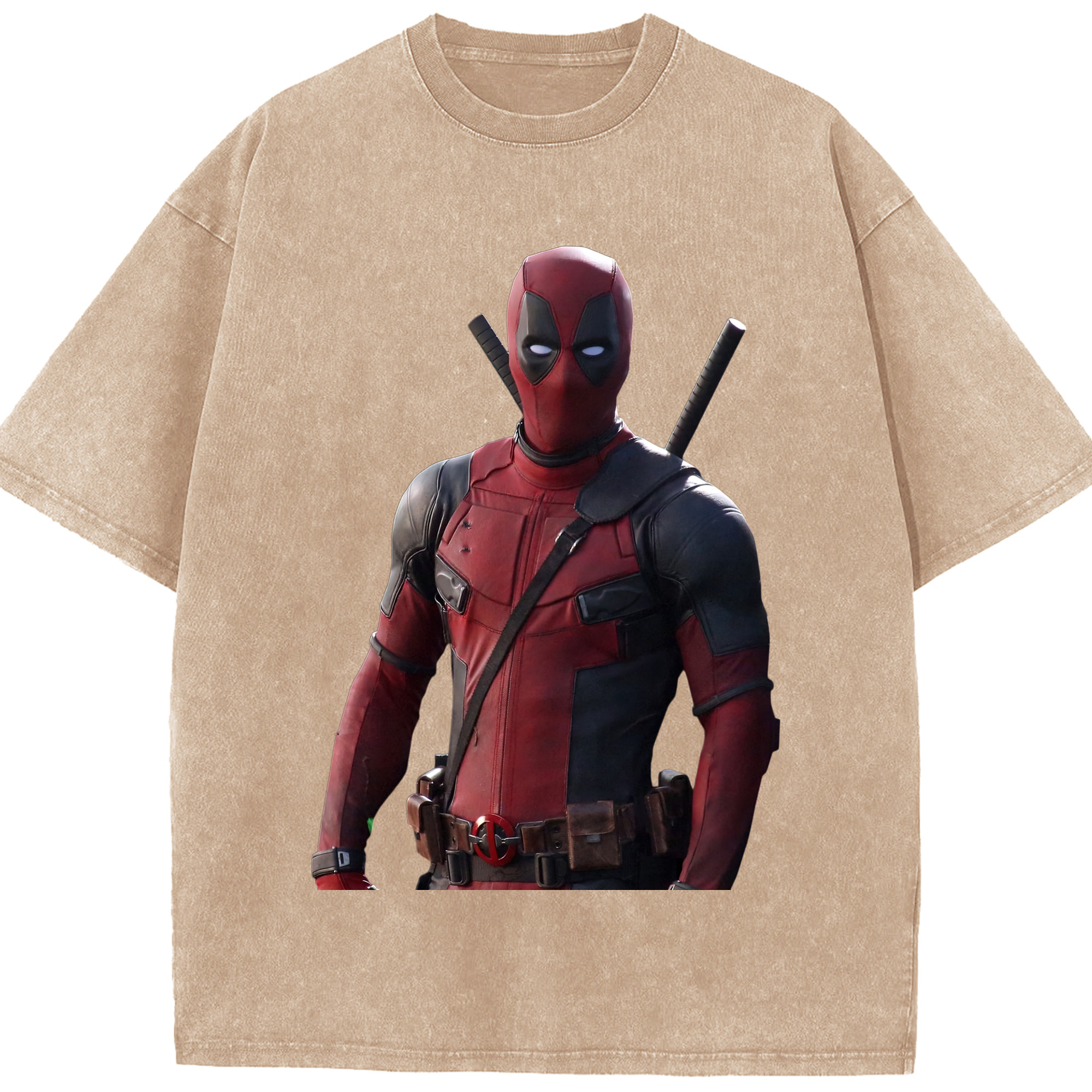 （画像用） Deadpool デッドプール 綿100% ヴィンテージ風 半袖Tシャツ（フロントプリント）