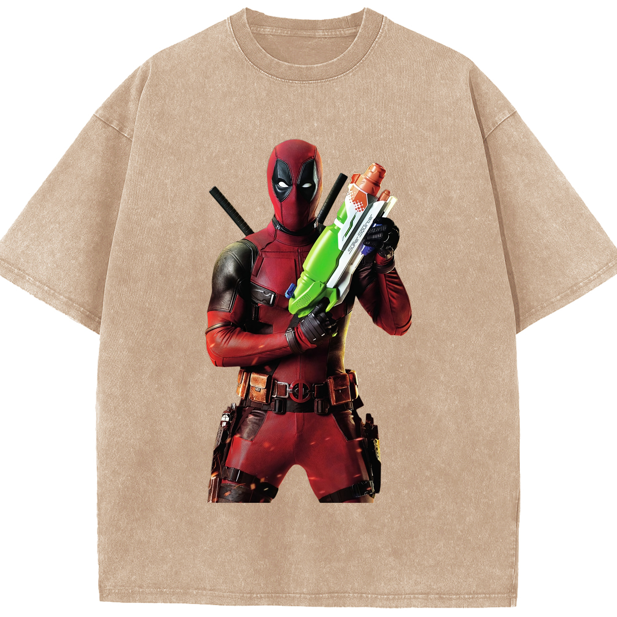 （画像用） Deadpool デッドプール 綿100% ヴィンテージ風 半袖Tシャツ（フロントプリント）