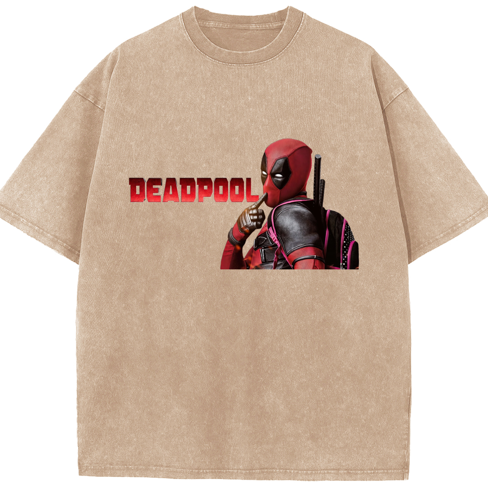 （画像用） Deadpool デッドプール 綿100% ヴィンテージ風 半袖Tシャツ（フロントプリント）