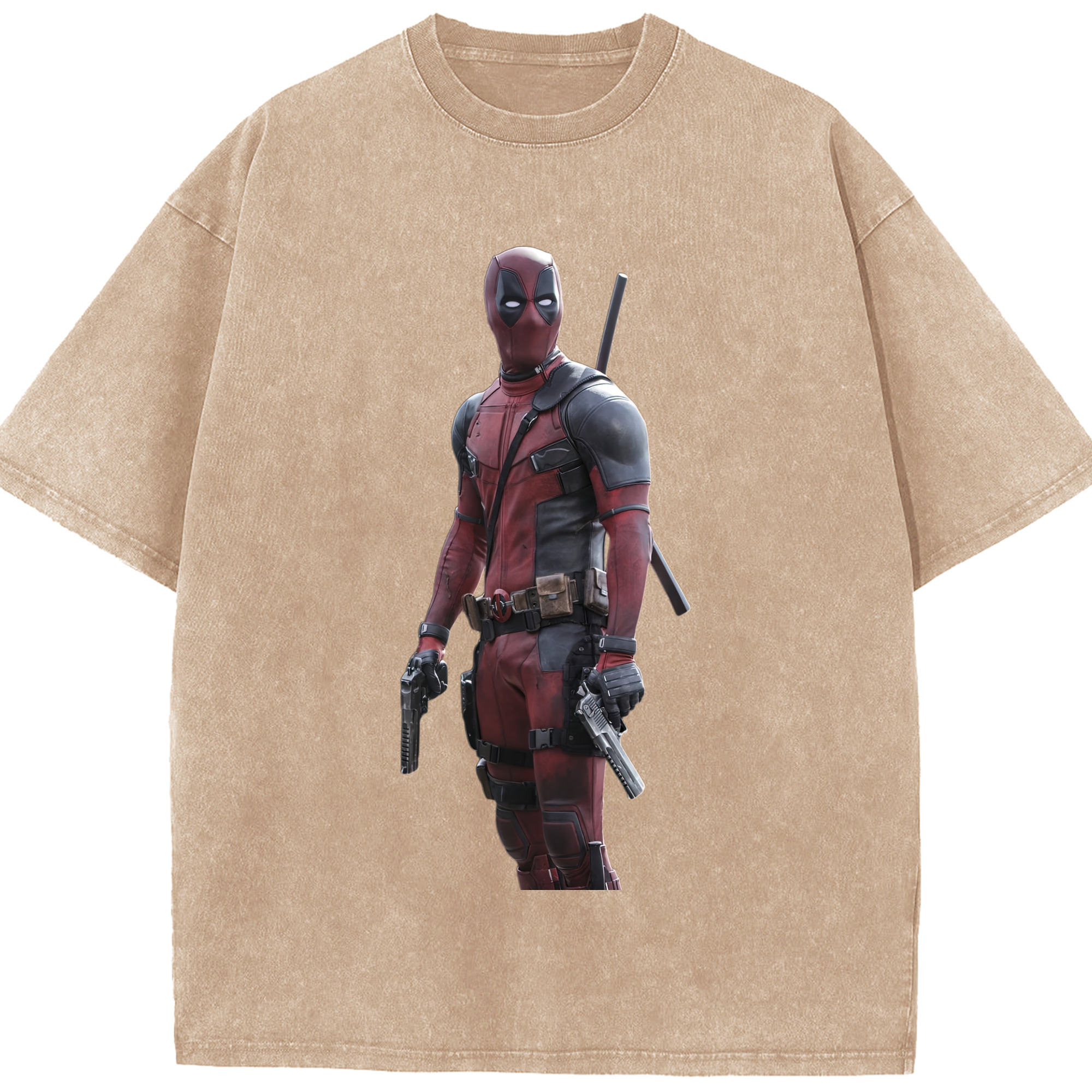 （画像用） Deadpool デッドプール 綿100% ヴィンテージ風 半袖Tシャツ（フロントプリント）