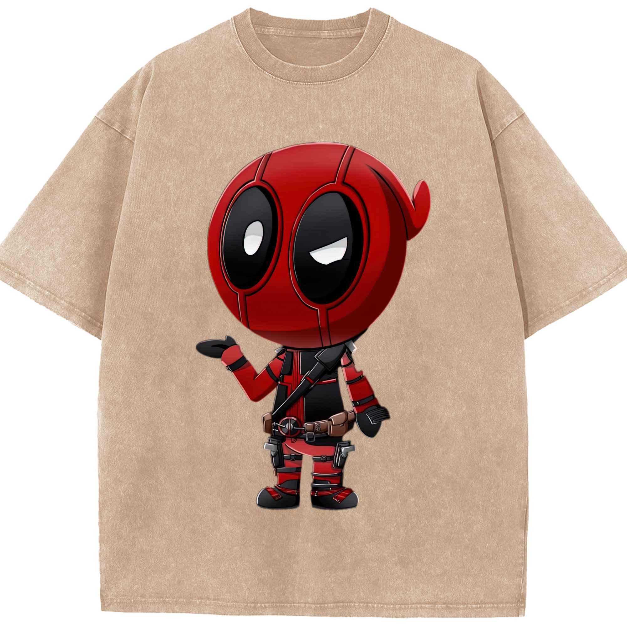 （画像用） Deadpool デッドプール 綿100% ヴィンテージ風 半袖Tシャツ（フロントプリント）
