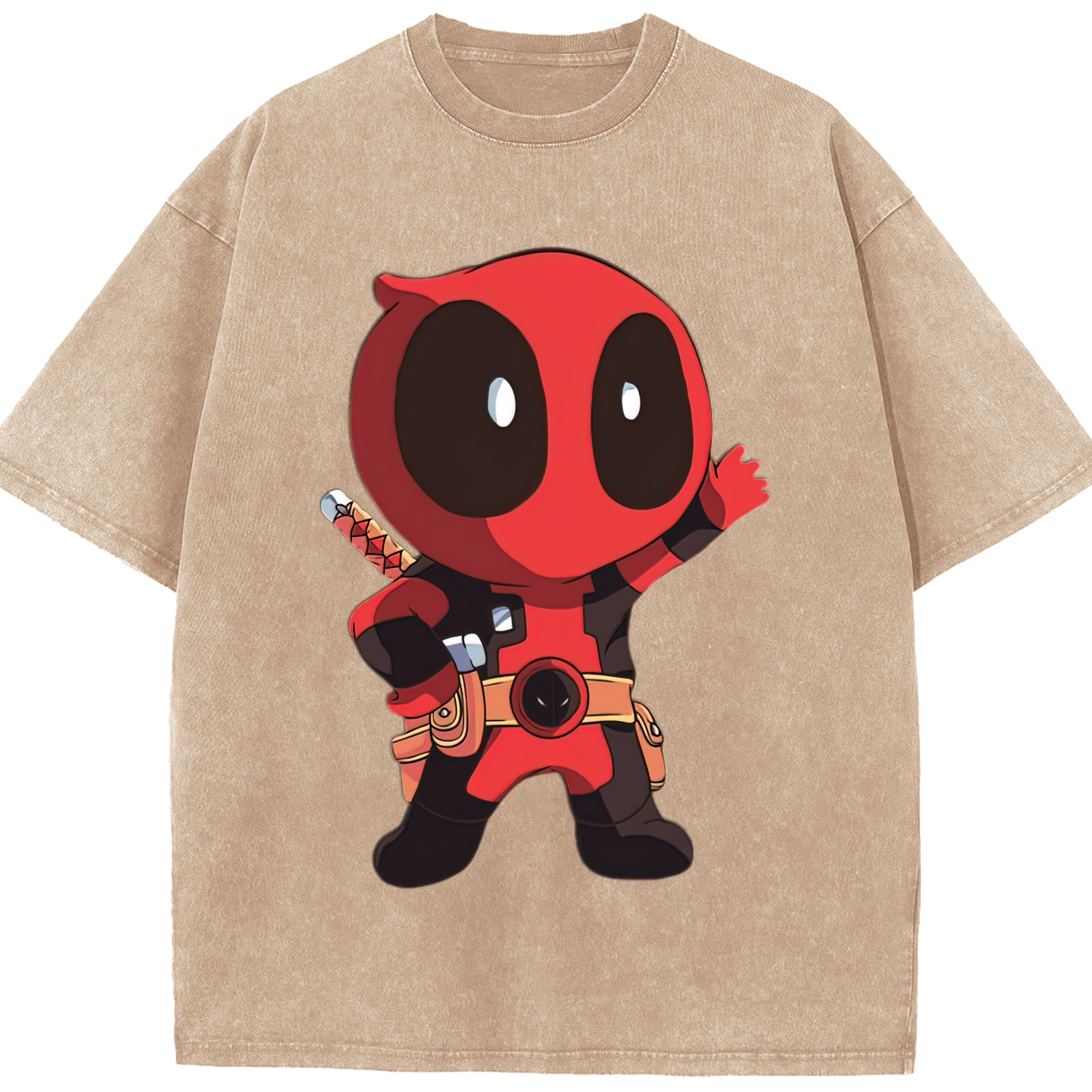 （画像用） Deadpool デッドプール 綿100% ヴィンテージ風 半袖Tシャツ（フロントプリント）