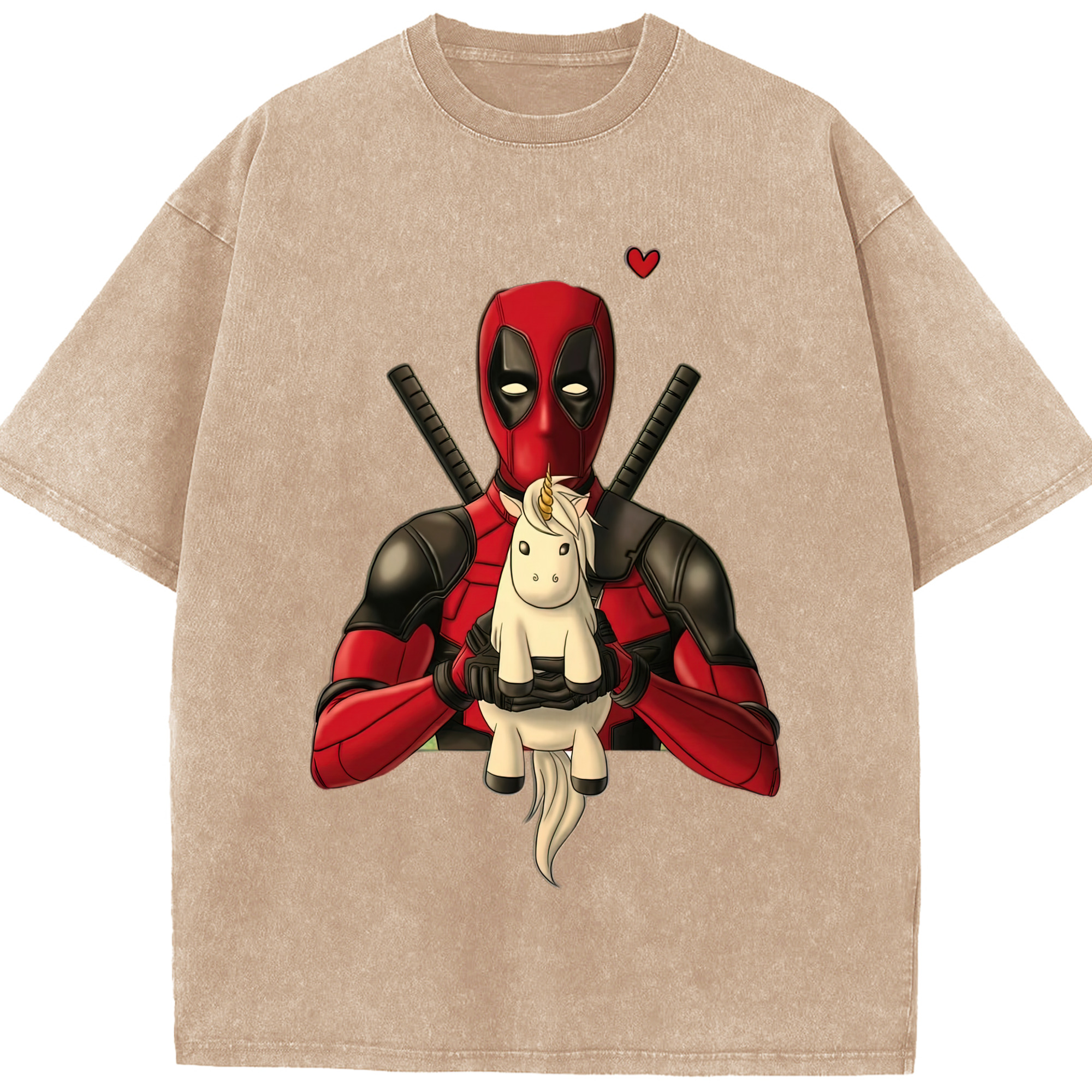 （画像用） Deadpool デッドプール 綿100% ヴィンテージ風 半袖Tシャツ（フロントプリント）