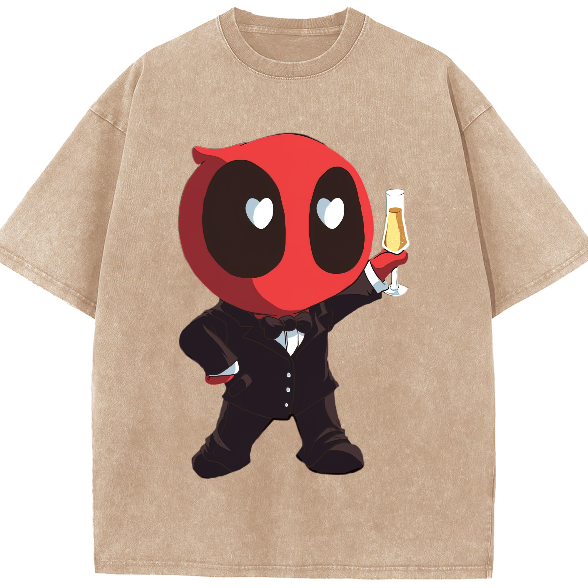 （画像用） Deadpool デッドプール 綿100% ヴィンテージ風 半袖Tシャツ（フロントプリント）