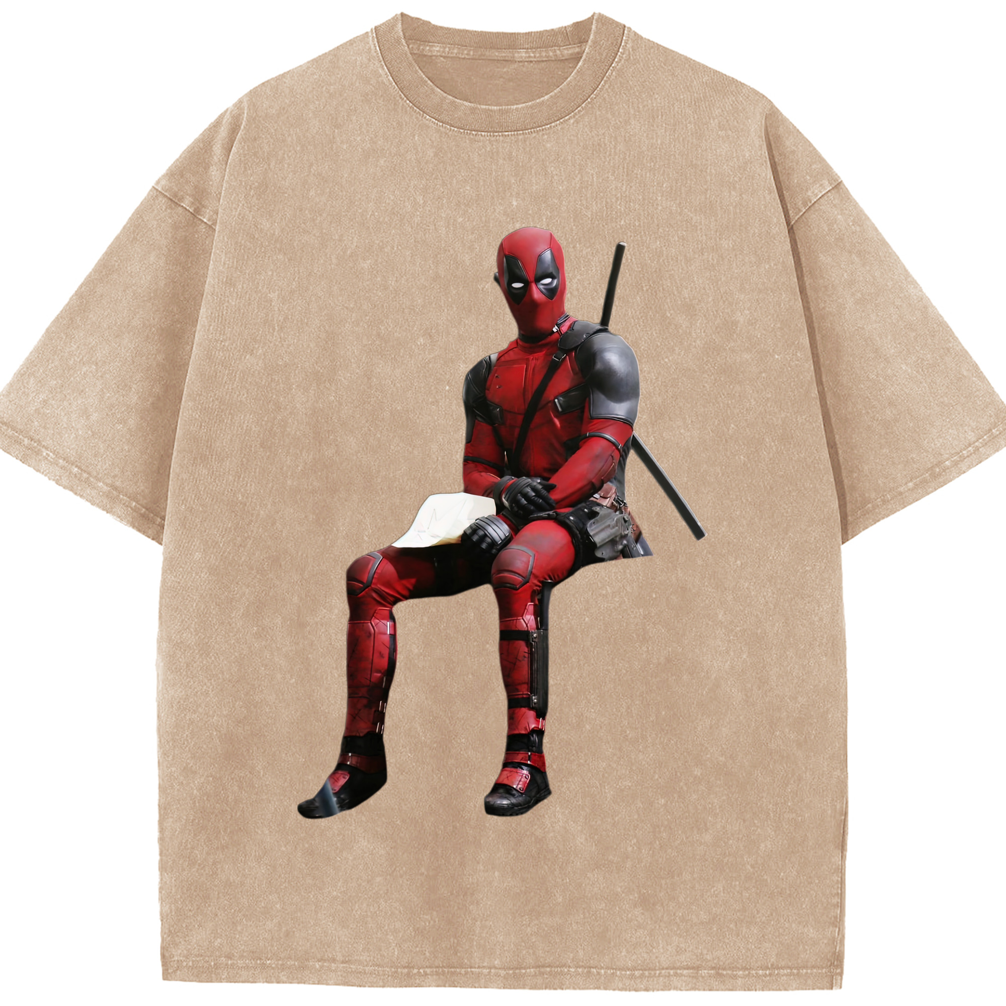 （画像用） Deadpool デッドプール 綿100% ヴィンテージ風 半袖Tシャツ（フロントプリント）