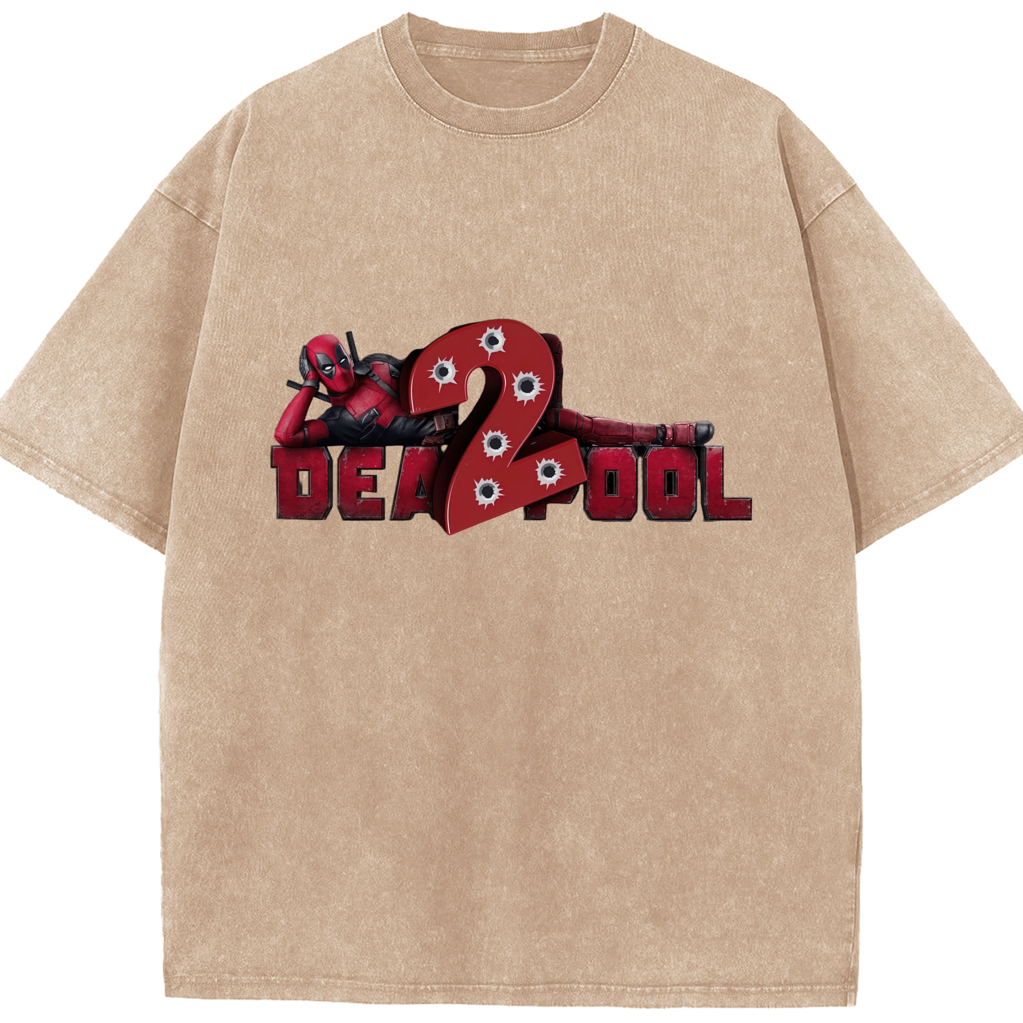（画像用） Deadpool デッドプール 綿100% ヴィンテージ風 半袖Tシャツ（フロントプリント）
