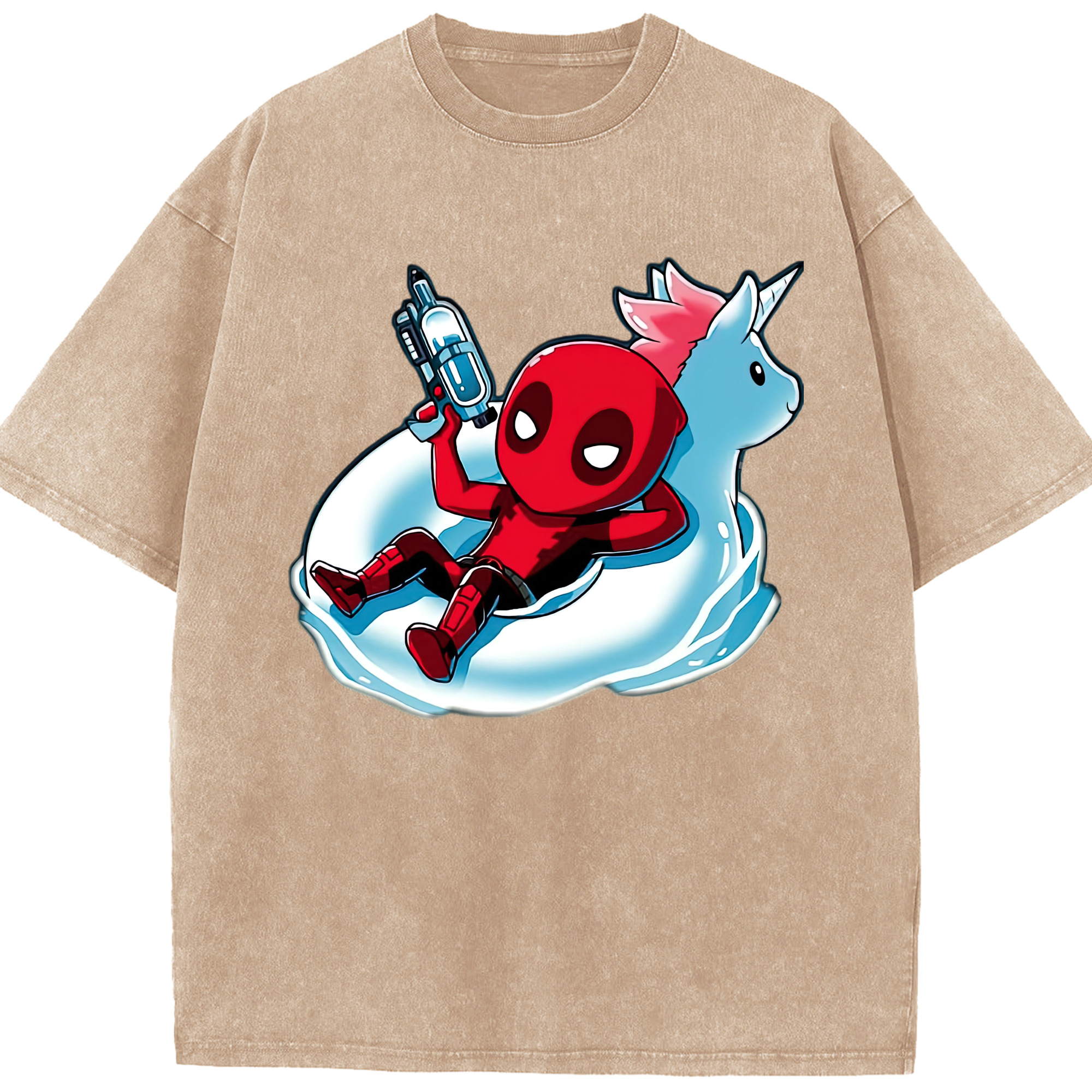 （画像用） Deadpool デッドプール 綿100% ヴィンテージ風 半袖Tシャツ（フロントプリント）