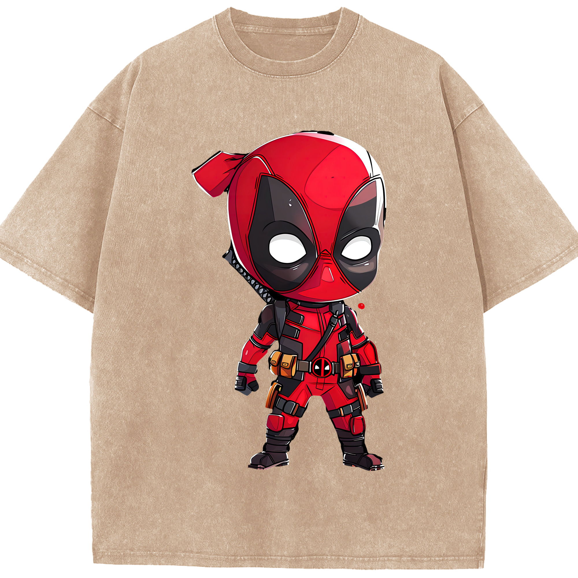 （画像用） Deadpool デッドプール 綿100% ヴィンテージ風 半袖Tシャツ（フロントプリント）