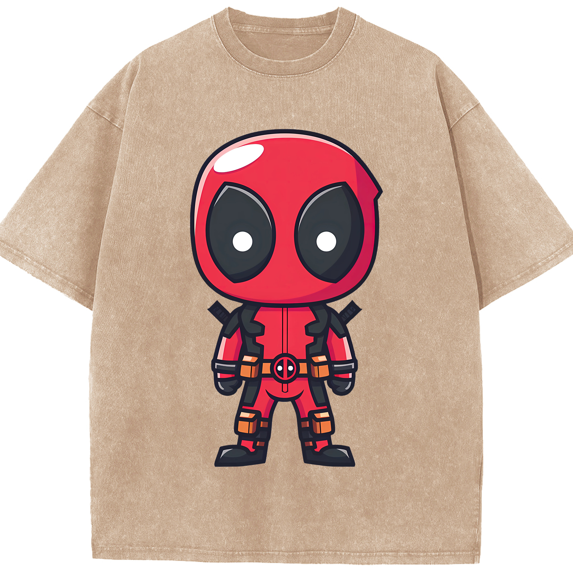 （画像用） Deadpool デッドプール 綿100% ヴィンテージ風 半袖Tシャツ（フロントプリント）
