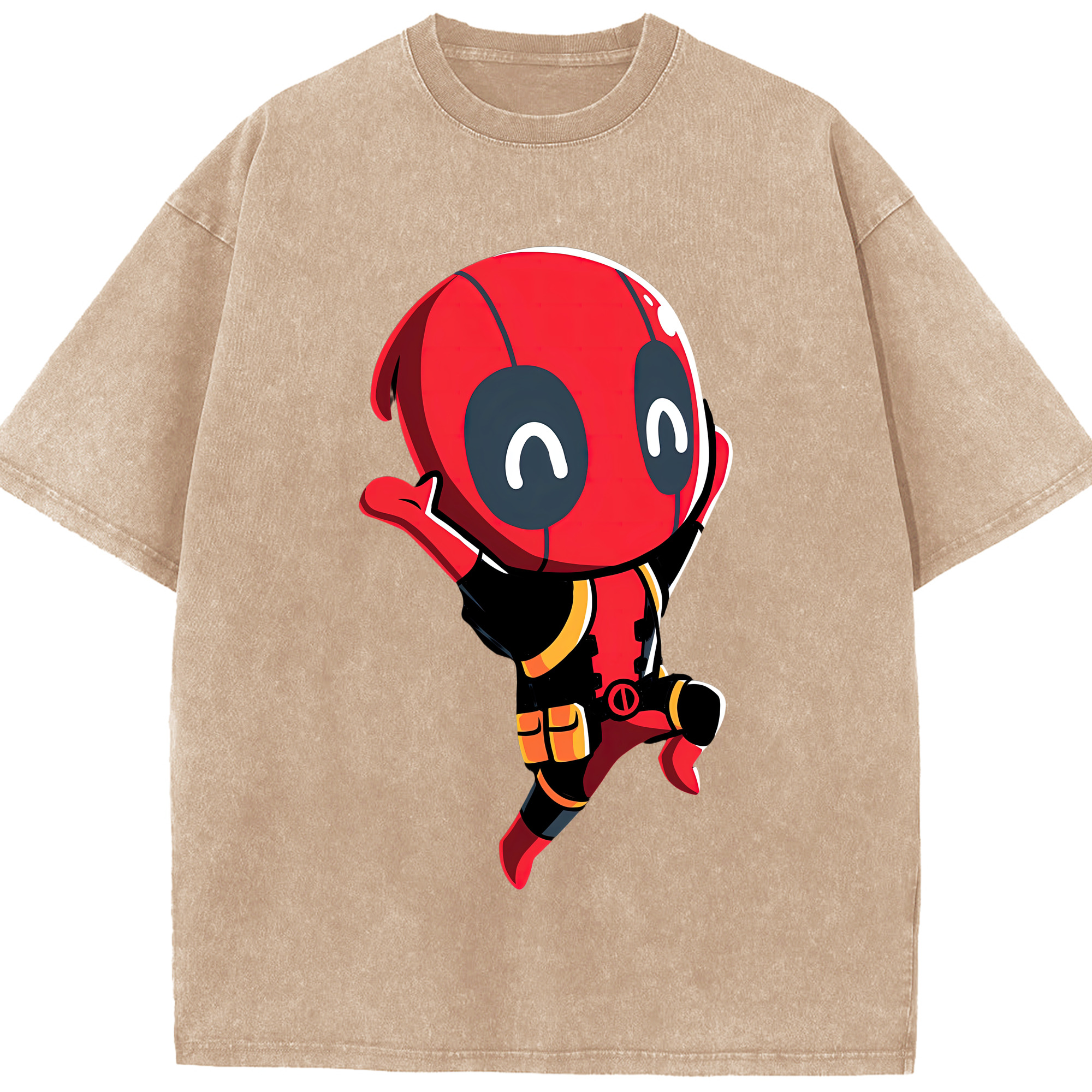 （画像用） Deadpool デッドプール 綿100% ヴィンテージ風 半袖Tシャツ（フロントプリント）