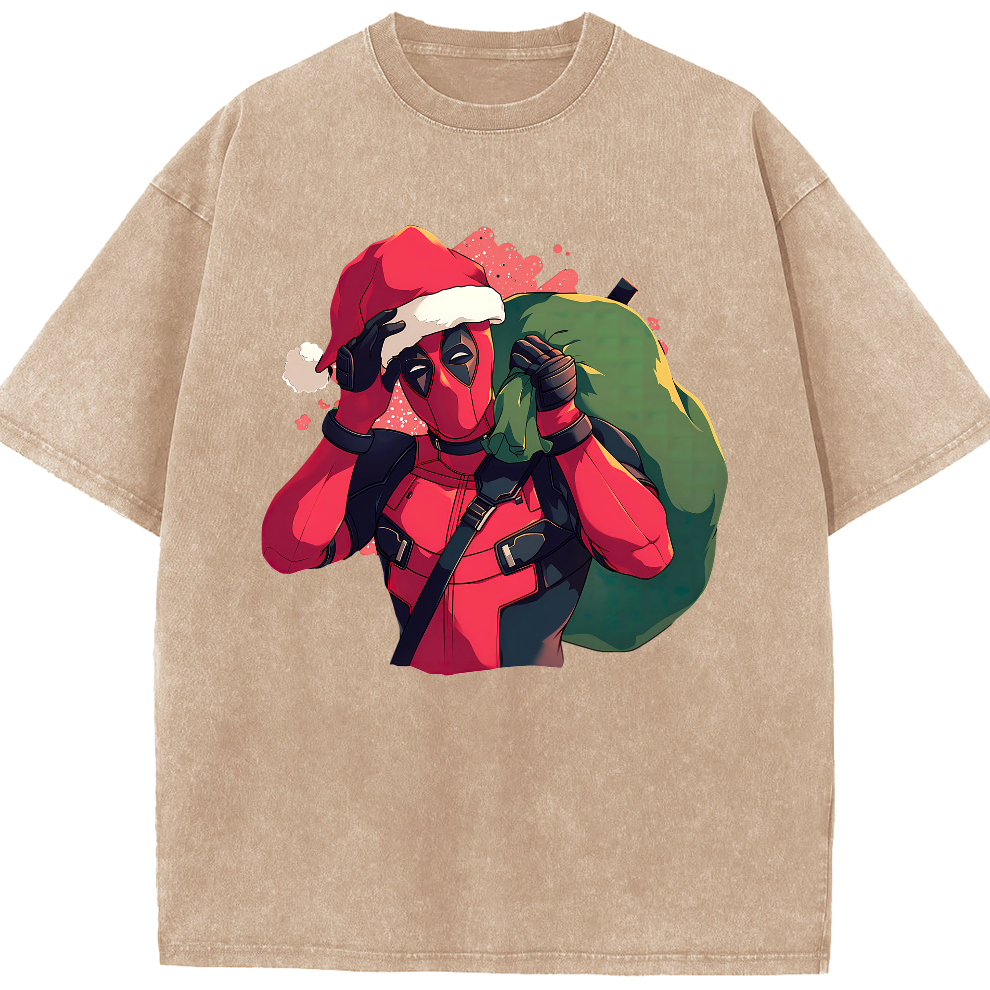 （画像用） Deadpool デッドプール 綿100% ヴィンテージ風 半袖Tシャツ（フロントプリント）