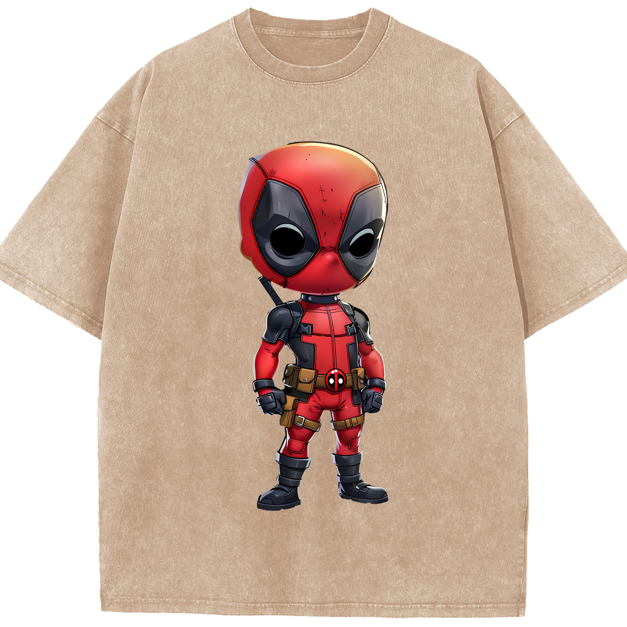 （画像用） Deadpool デッドプール 綿100% ヴィンテージ風 半袖Tシャツ（フロントプリント）