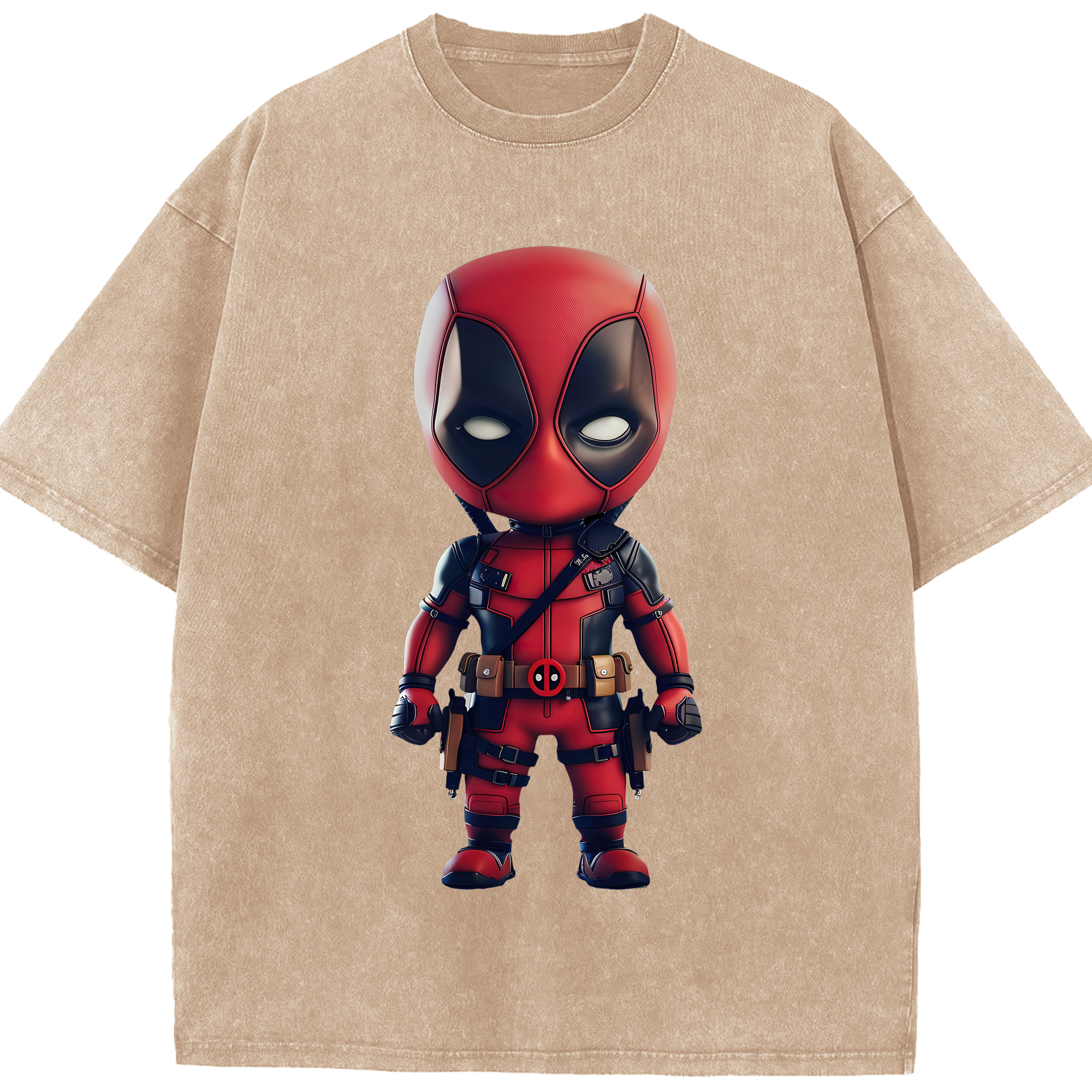 （画像用） Deadpool デッドプール 綿100% ヴィンテージ風 半袖Tシャツ（フロントプリント）