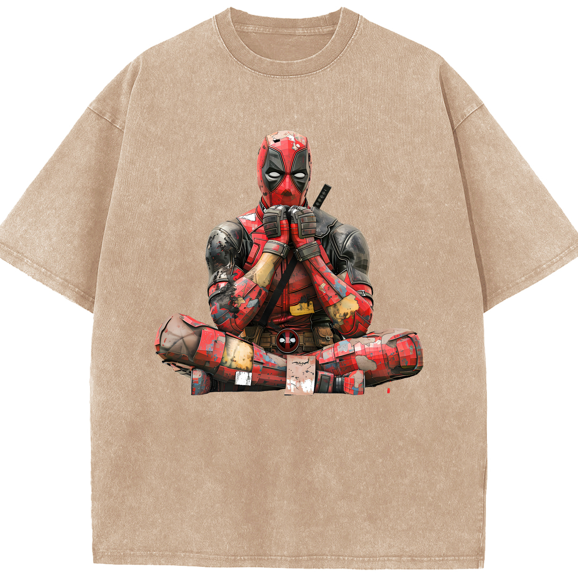 （画像用） Deadpool デッドプール 綿100% ヴィンテージ風 半袖Tシャツ（フロントプリント）