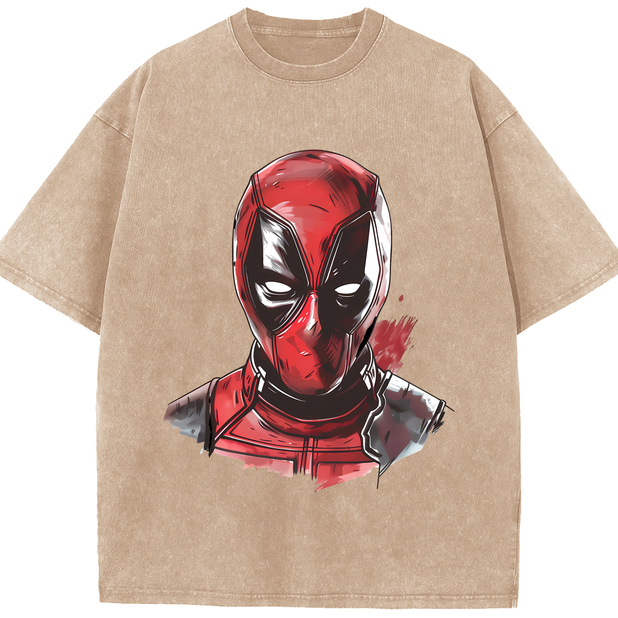 （画像用） Deadpool デッドプール 綿100% ヴィンテージ風 半袖Tシャツ（フロントプリント）