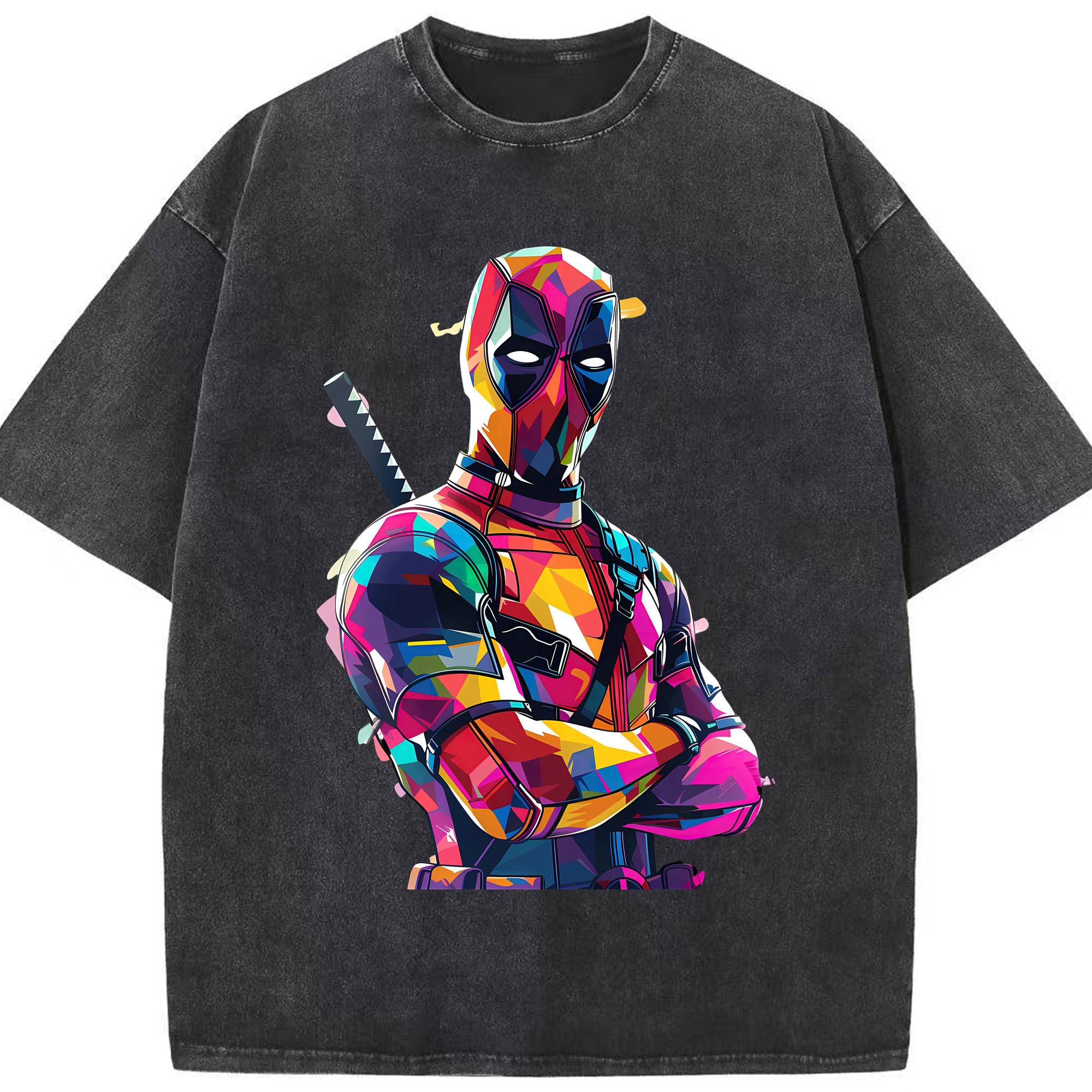 （画像用） Deadpool デッドプール 綿100% ヴィンテージ風 半袖Tシャツ（フロントプリント）