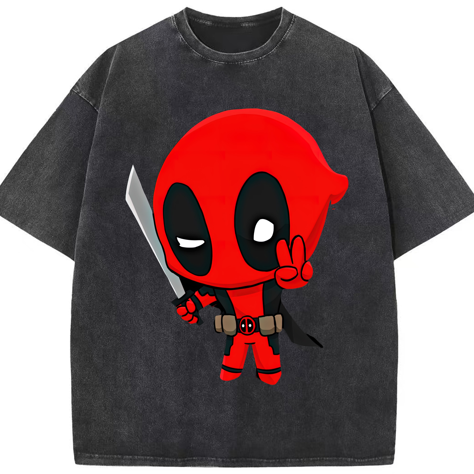 （画像用） Deadpool デッドプール 綿100% ヴィンテージ風 半袖Tシャツ（フロントプリント）