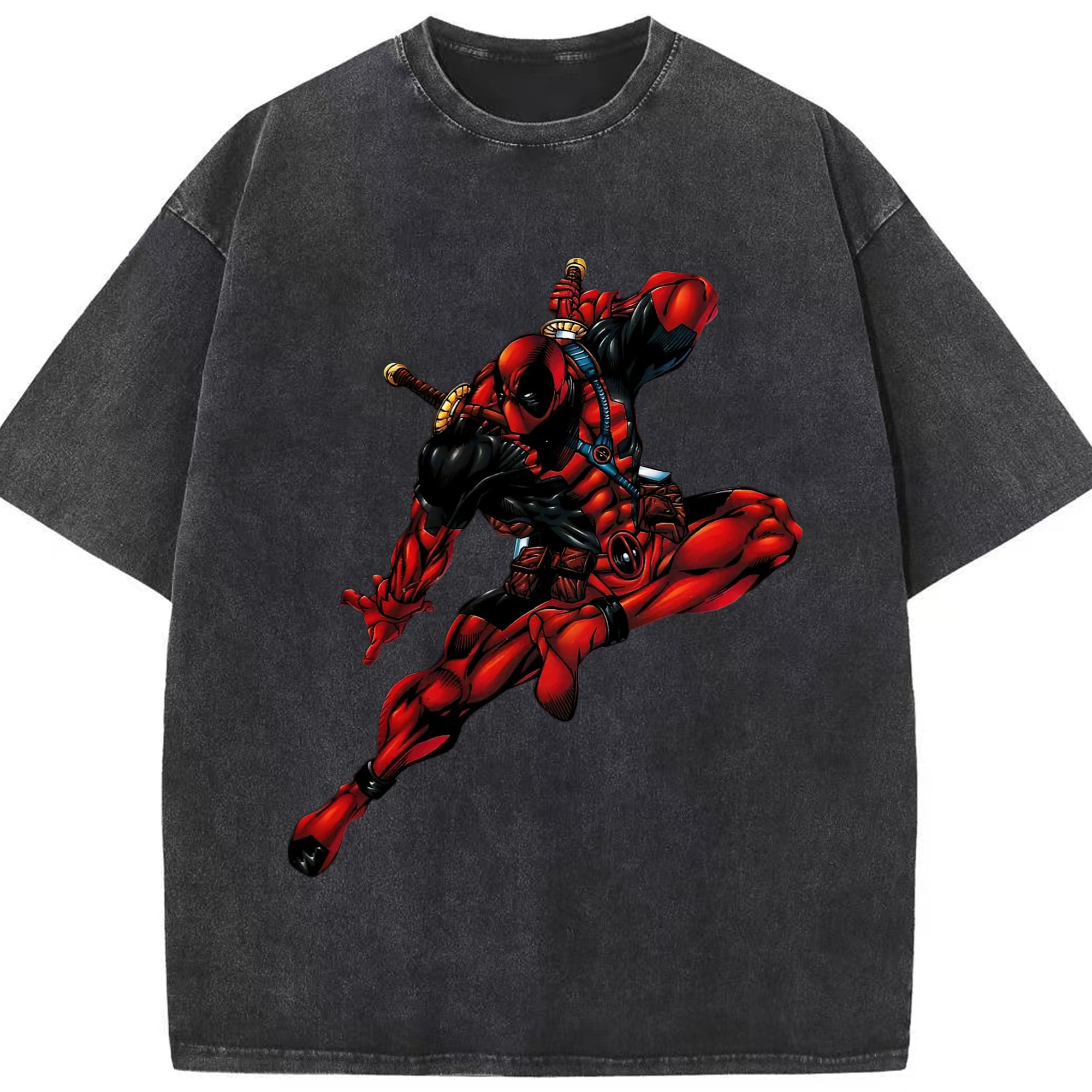 （画像用） Deadpool デッドプール 綿100% ヴィンテージ風 半袖Tシャツ（フロントプリント）