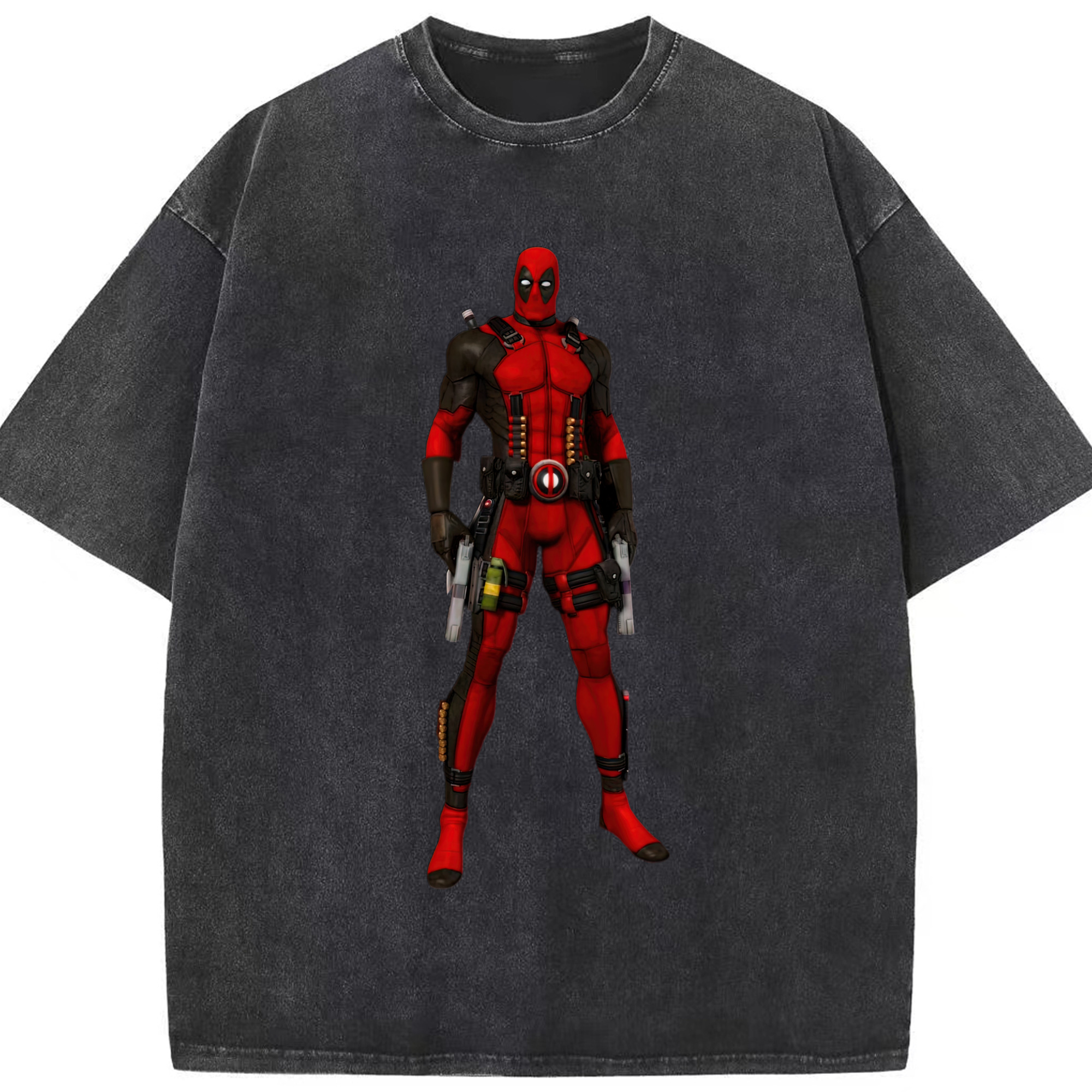（画像用） Deadpool デッドプール 綿100% ヴィンテージ風 半袖Tシャツ（フロントプリント）
