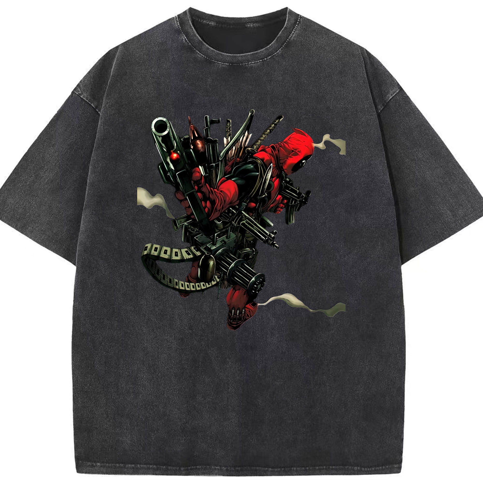 （画像用） Deadpool デッドプール 綿100% ヴィンテージ風 半袖Tシャツ（フロントプリント）