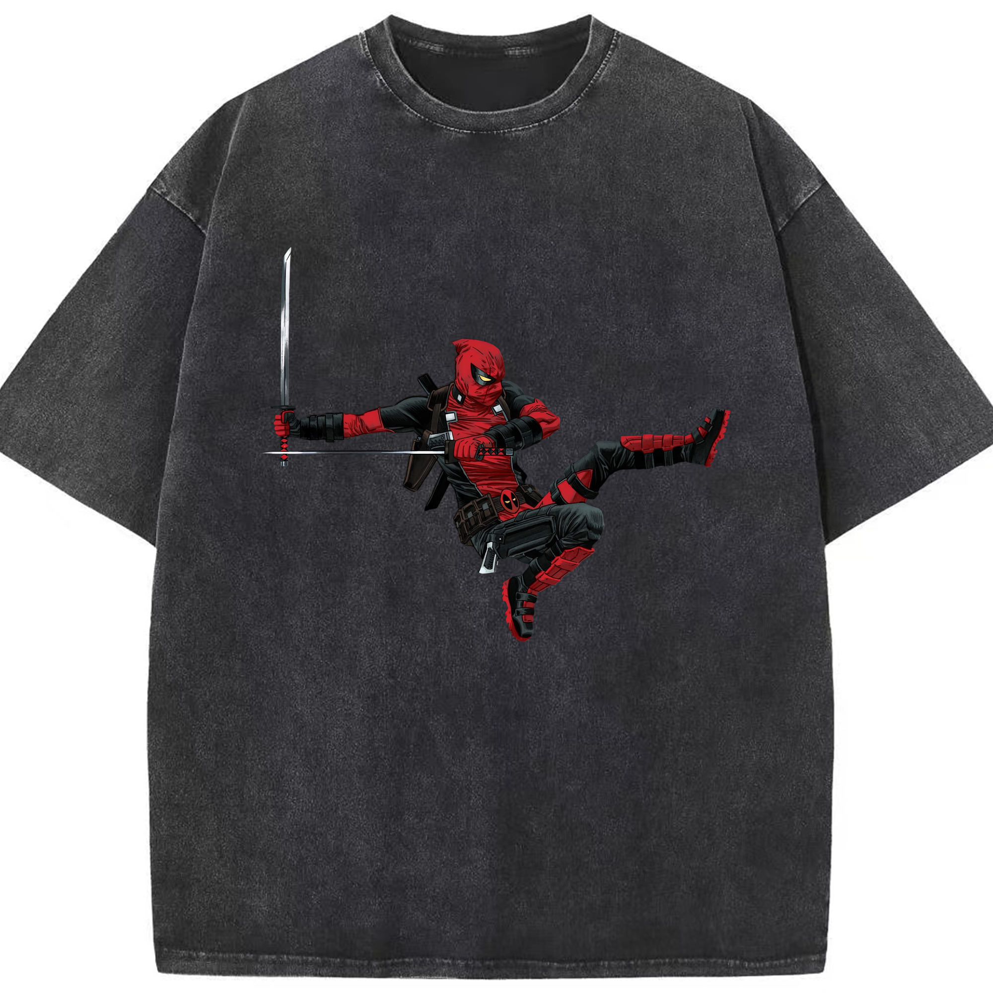 （画像用） Deadpool デッドプール 綿100% ヴィンテージ風 半袖Tシャツ（フロントプリント）