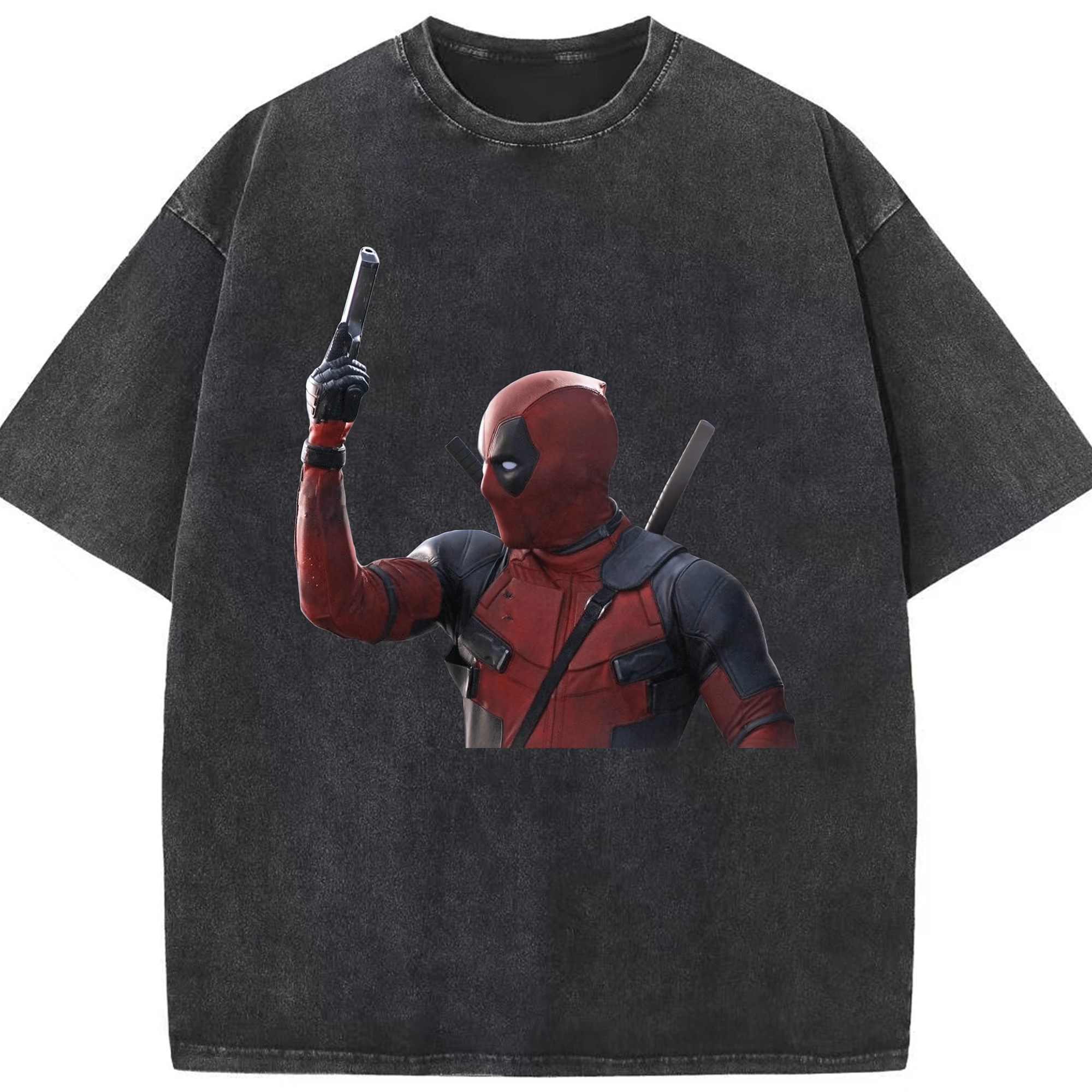 （画像用） Deadpool デッドプール 綿100% ヴィンテージ風 半袖Tシャツ（フロントプリント）