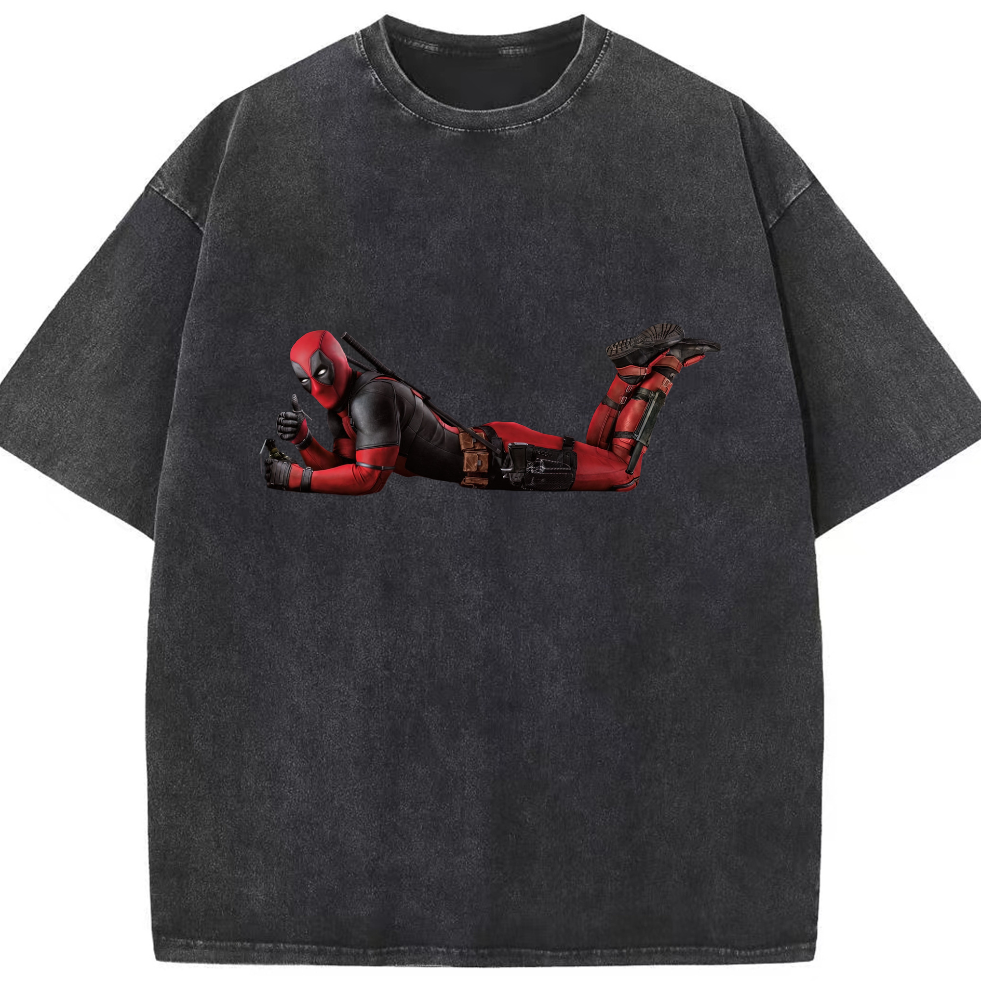 （画像用） Deadpool デッドプール 綿100% ヴィンテージ風 半袖Tシャツ（フロントプリント）