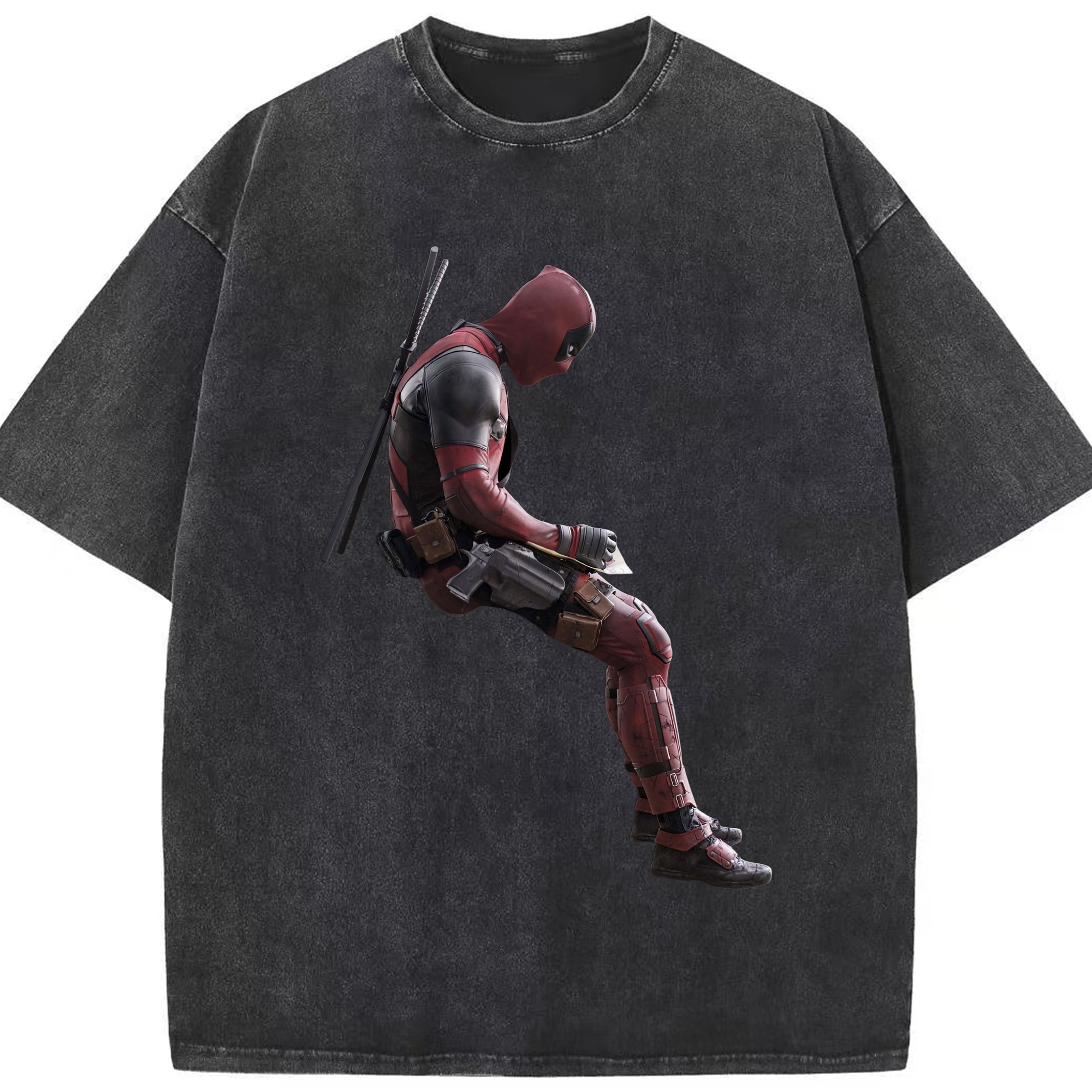 （画像用） Deadpool デッドプール 綿100% ヴィンテージ風 半袖Tシャツ（フロントプリント）