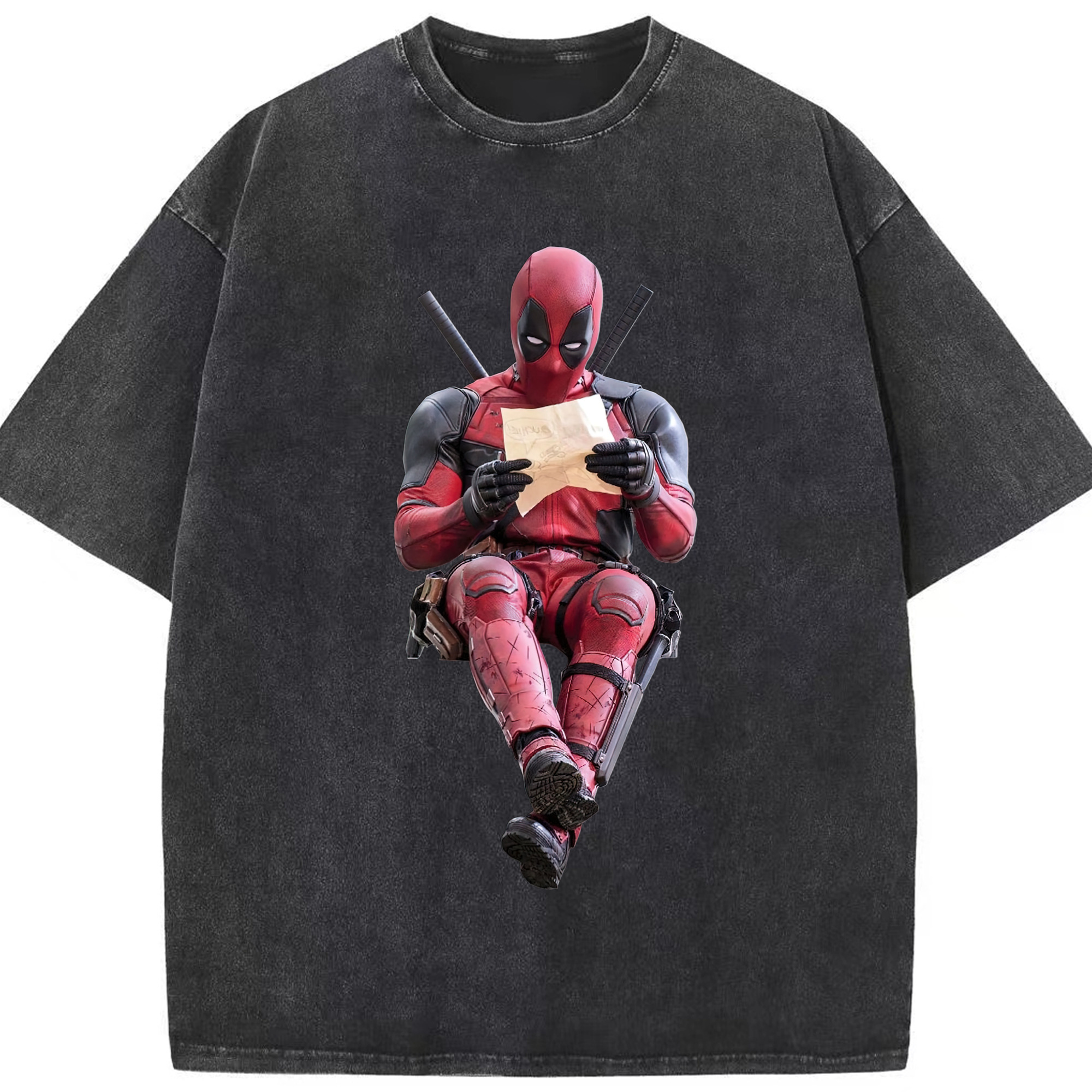 （画像用） Deadpool デッドプール 綿100% ヴィンテージ風 半袖Tシャツ（フロントプリント）