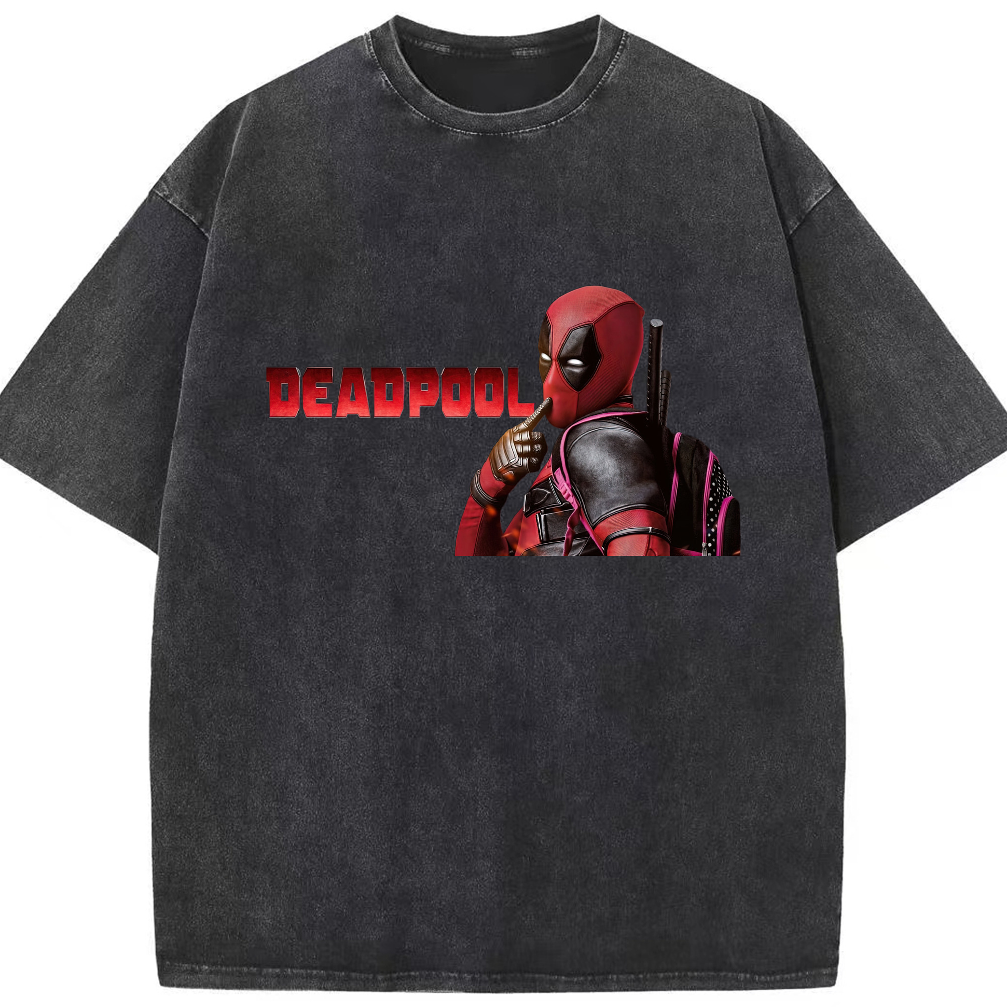 （画像用） Deadpool デッドプール 綿100% ヴィンテージ風 半袖Tシャツ（フロントプリント）