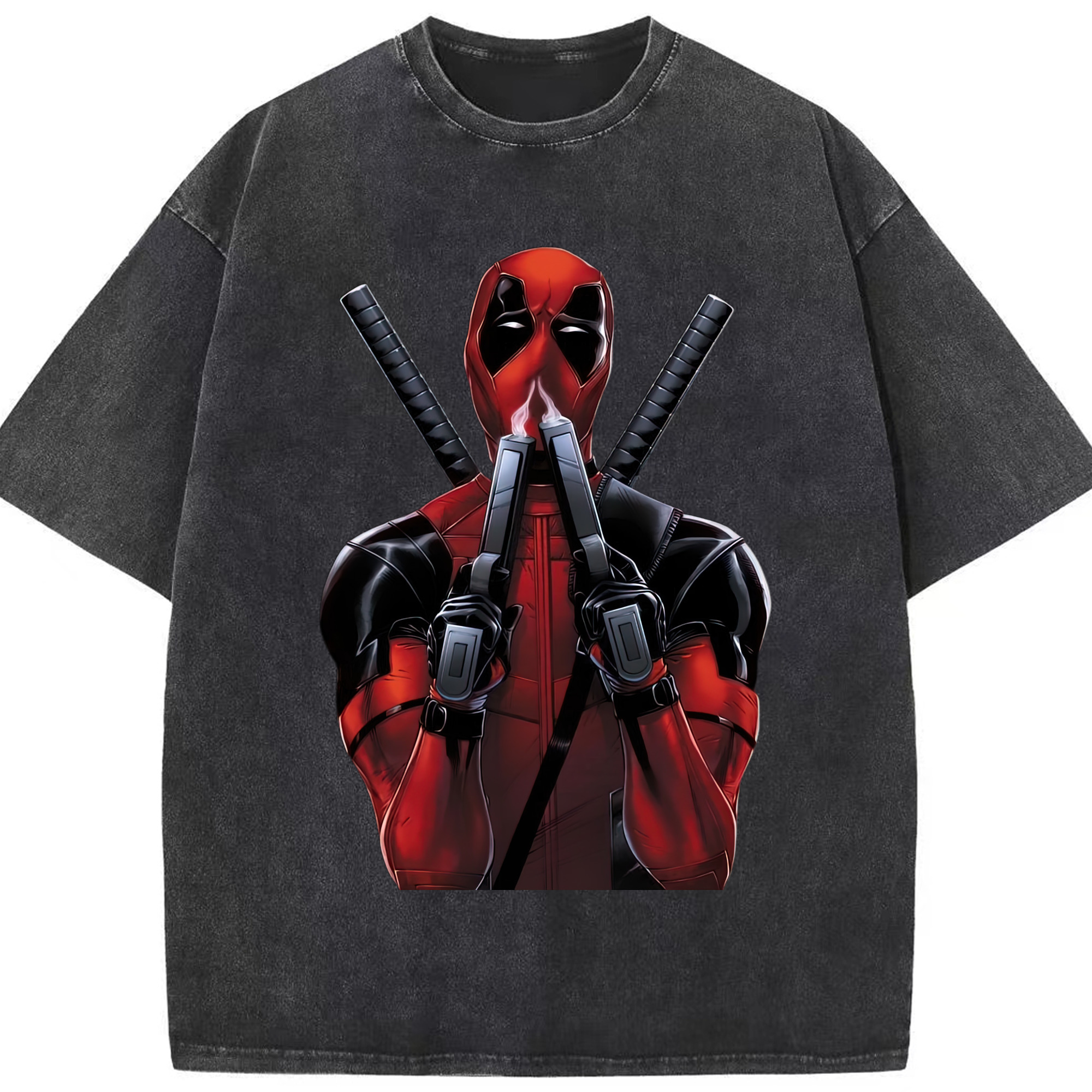 （画像用） Deadpool デッドプール 綿100% ヴィンテージ風 半袖Tシャツ（フロントプリント）