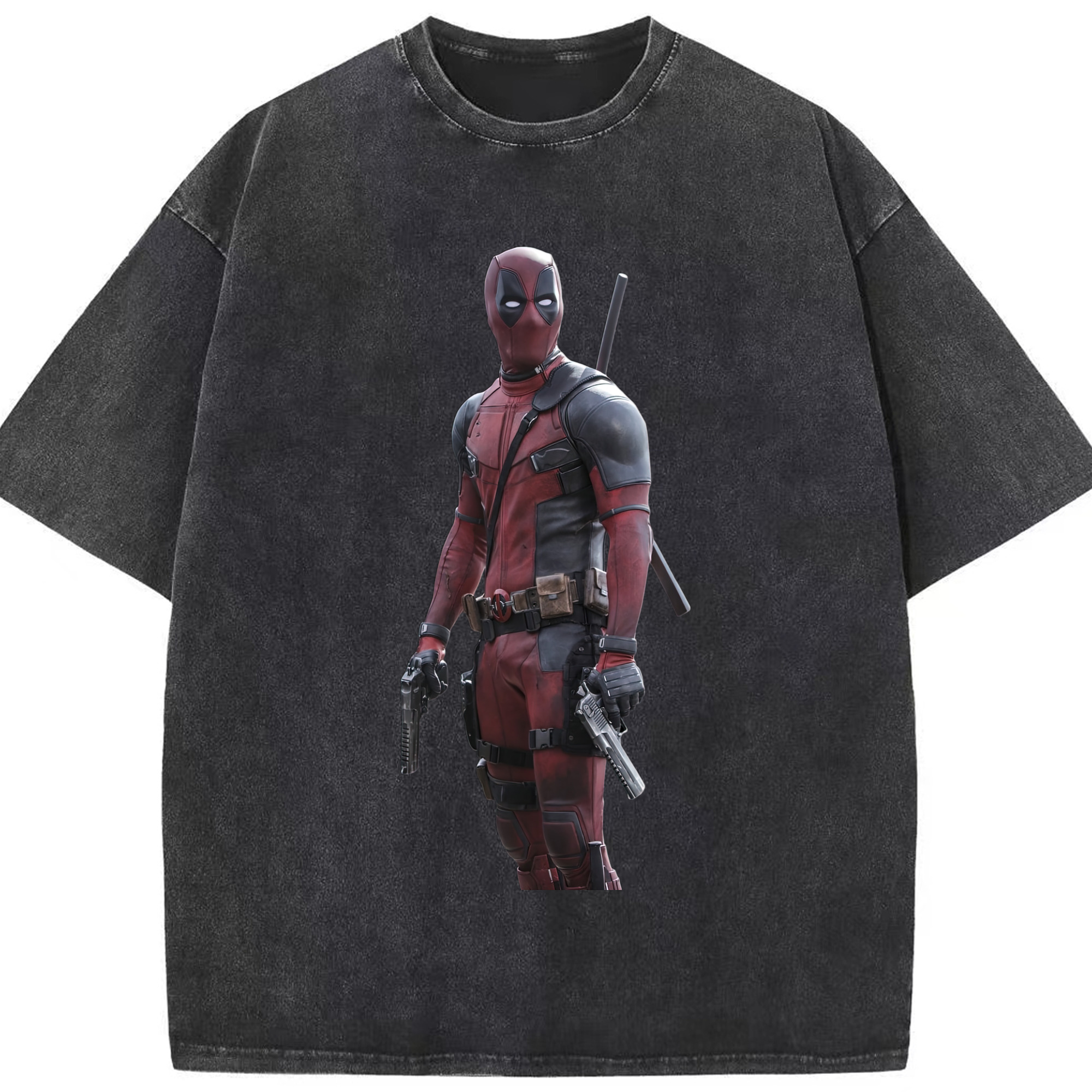 （画像用） Deadpool デッドプール 綿100% ヴィンテージ風 半袖Tシャツ（フロントプリント）