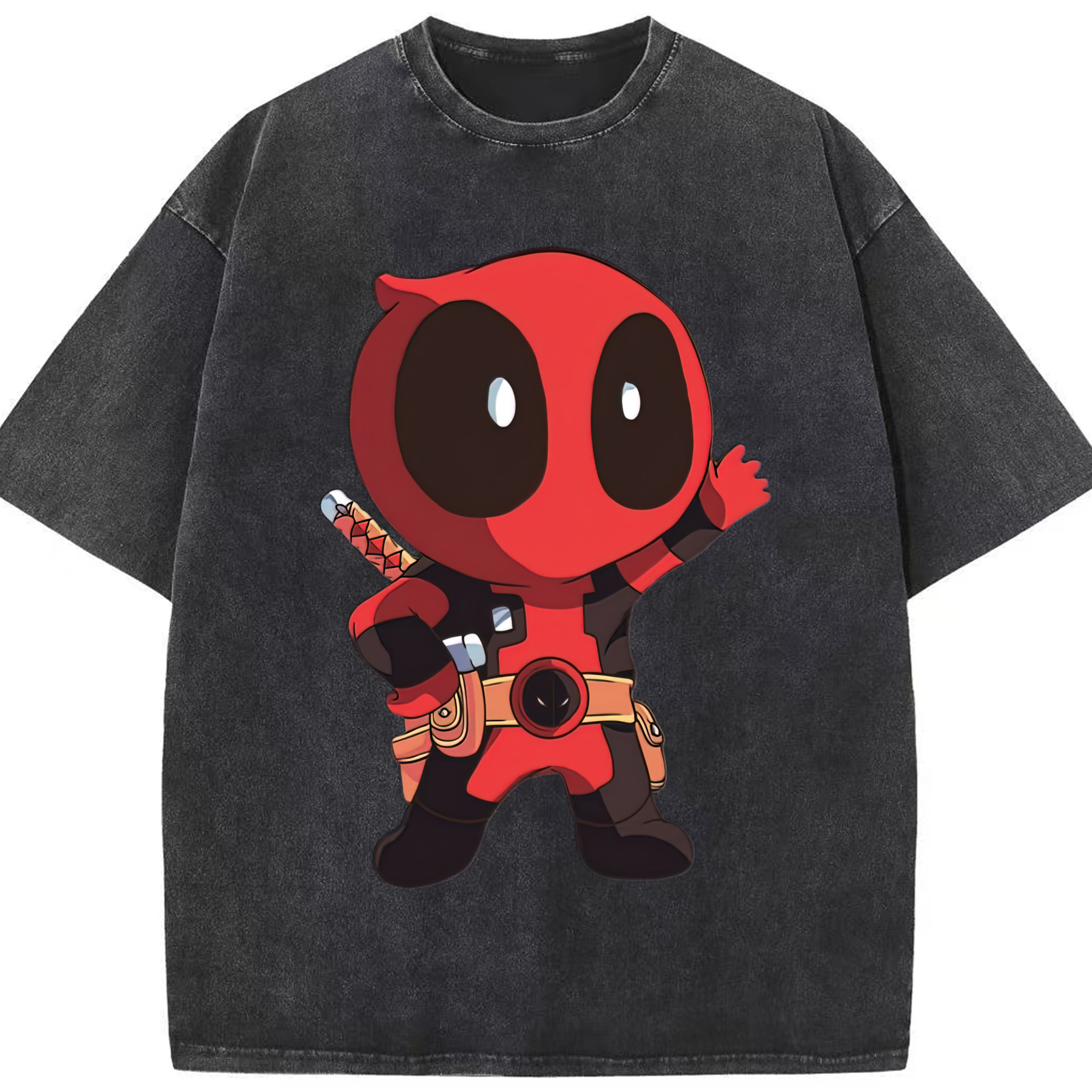 （画像用） Deadpool デッドプール 綿100% ヴィンテージ風 半袖Tシャツ（フロントプリント）