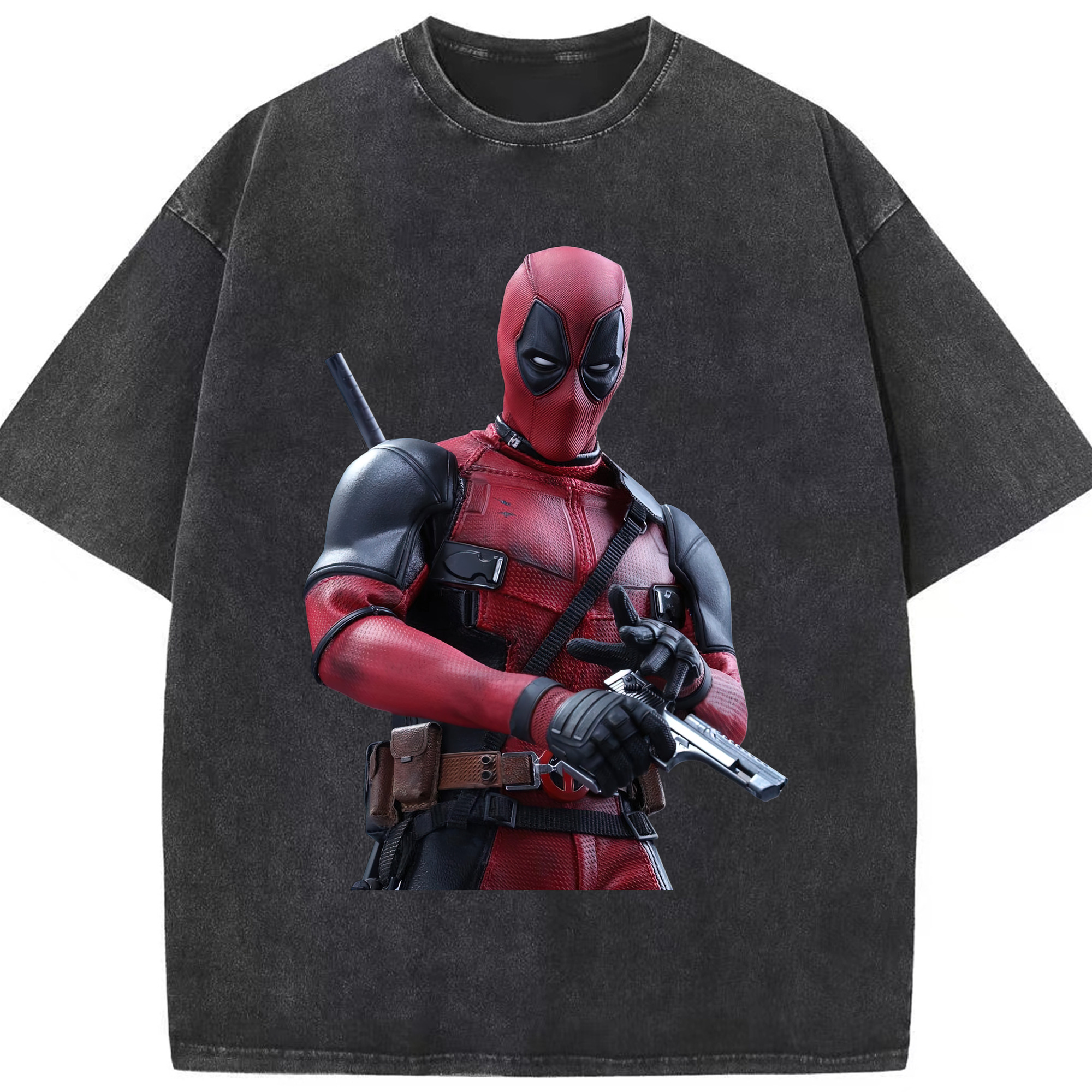 （画像用） Deadpool デッドプール 綿100% ヴィンテージ風 半袖Tシャツ（フロントプリント）
