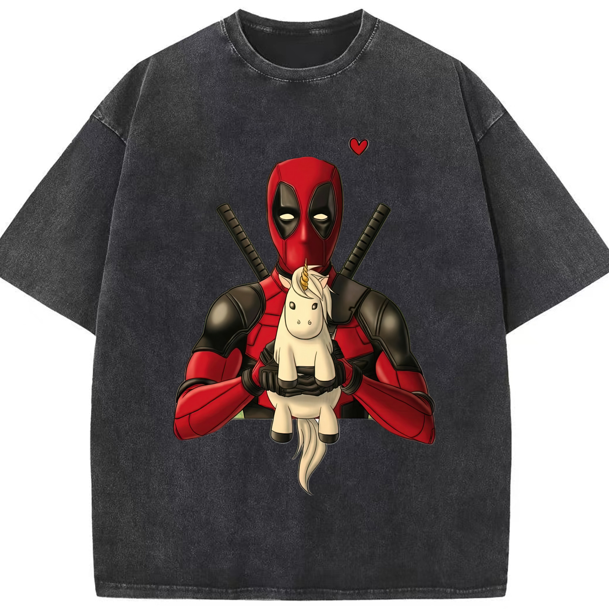 （画像用） Deadpool デッドプール 綿100% ヴィンテージ風 半袖Tシャツ（フロントプリント）