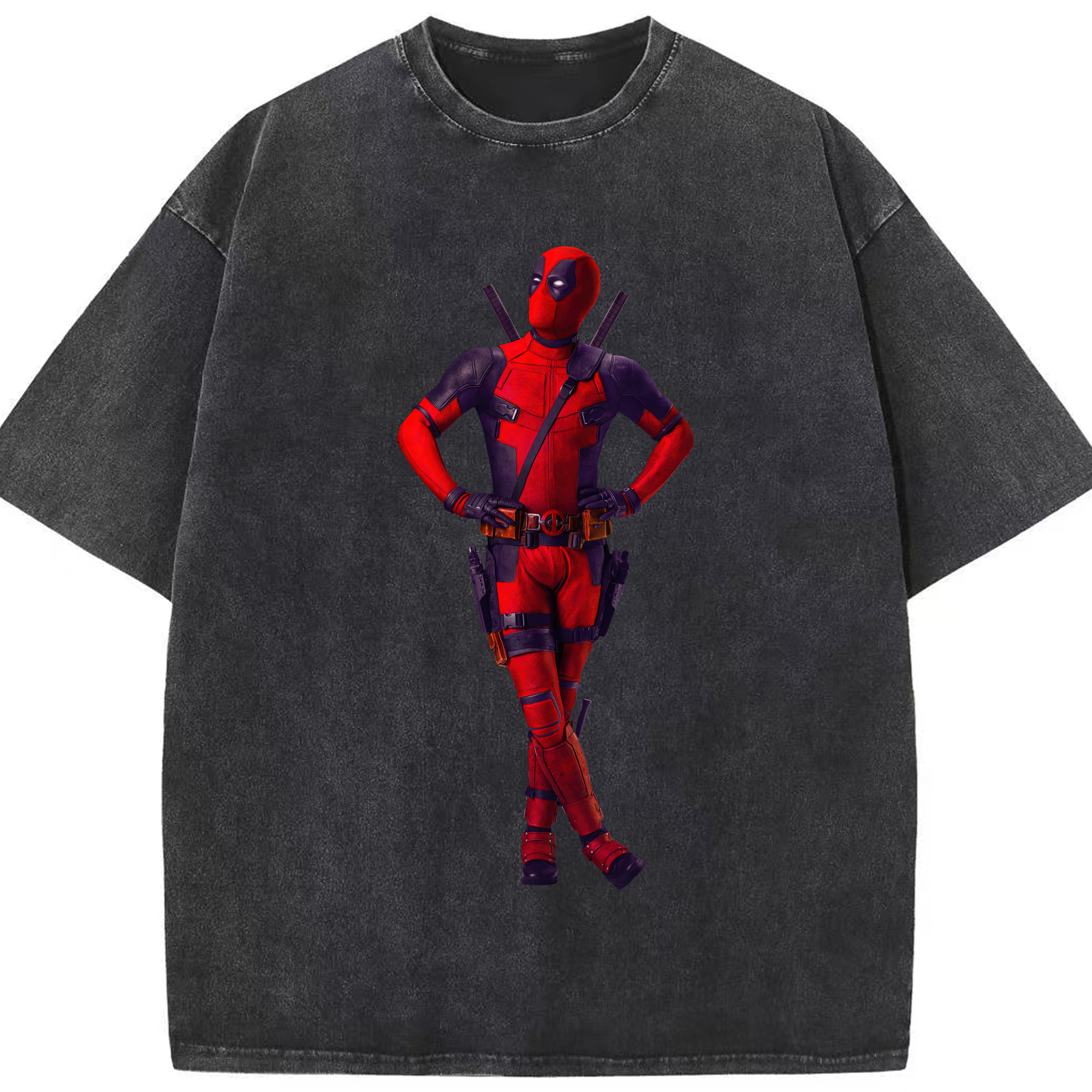 （画像用） Deadpool デッドプール 綿100% ヴィンテージ風 半袖Tシャツ（フロントプリント）