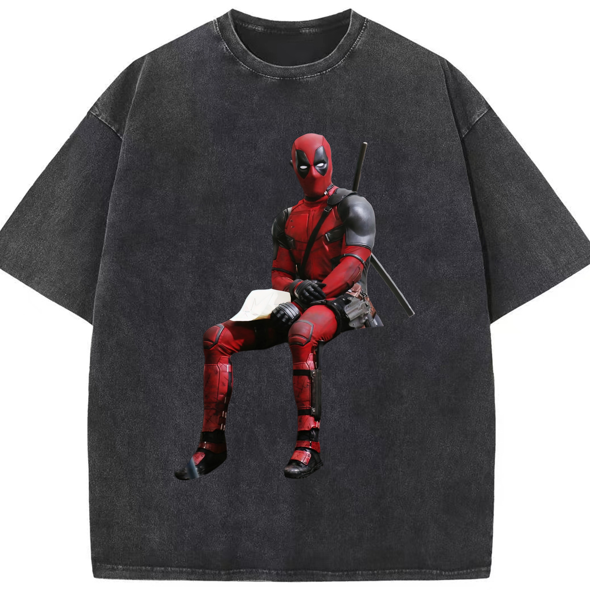 （画像用） Deadpool デッドプール 綿100% ヴィンテージ風 半袖Tシャツ（フロントプリント）
