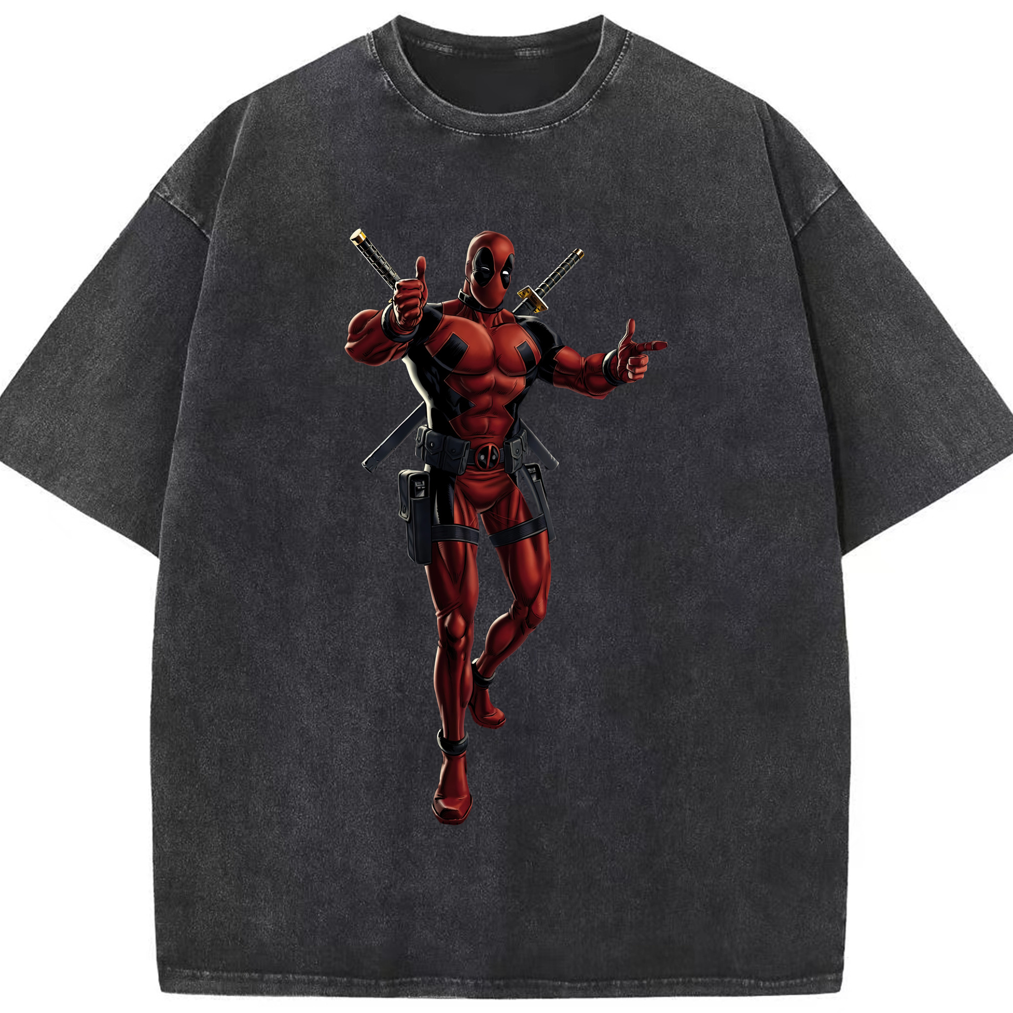（画像用） Deadpool デッドプール 綿100% ヴィンテージ風 半袖Tシャツ（フロントプリント）