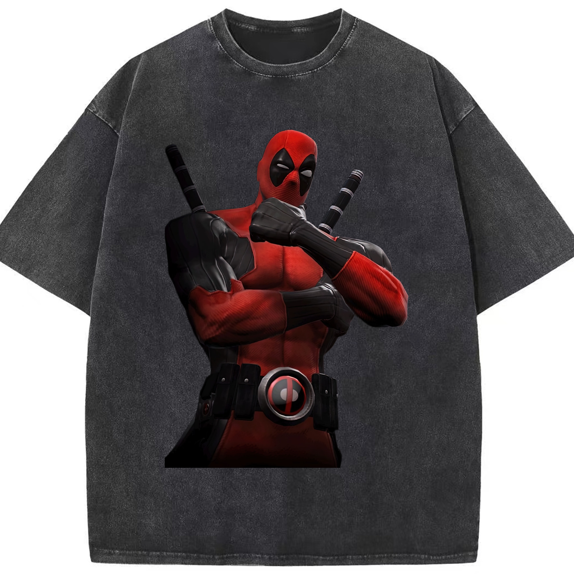 （画像用） Deadpool デッドプール 綿100% ヴィンテージ風 半袖Tシャツ（フロントプリント）