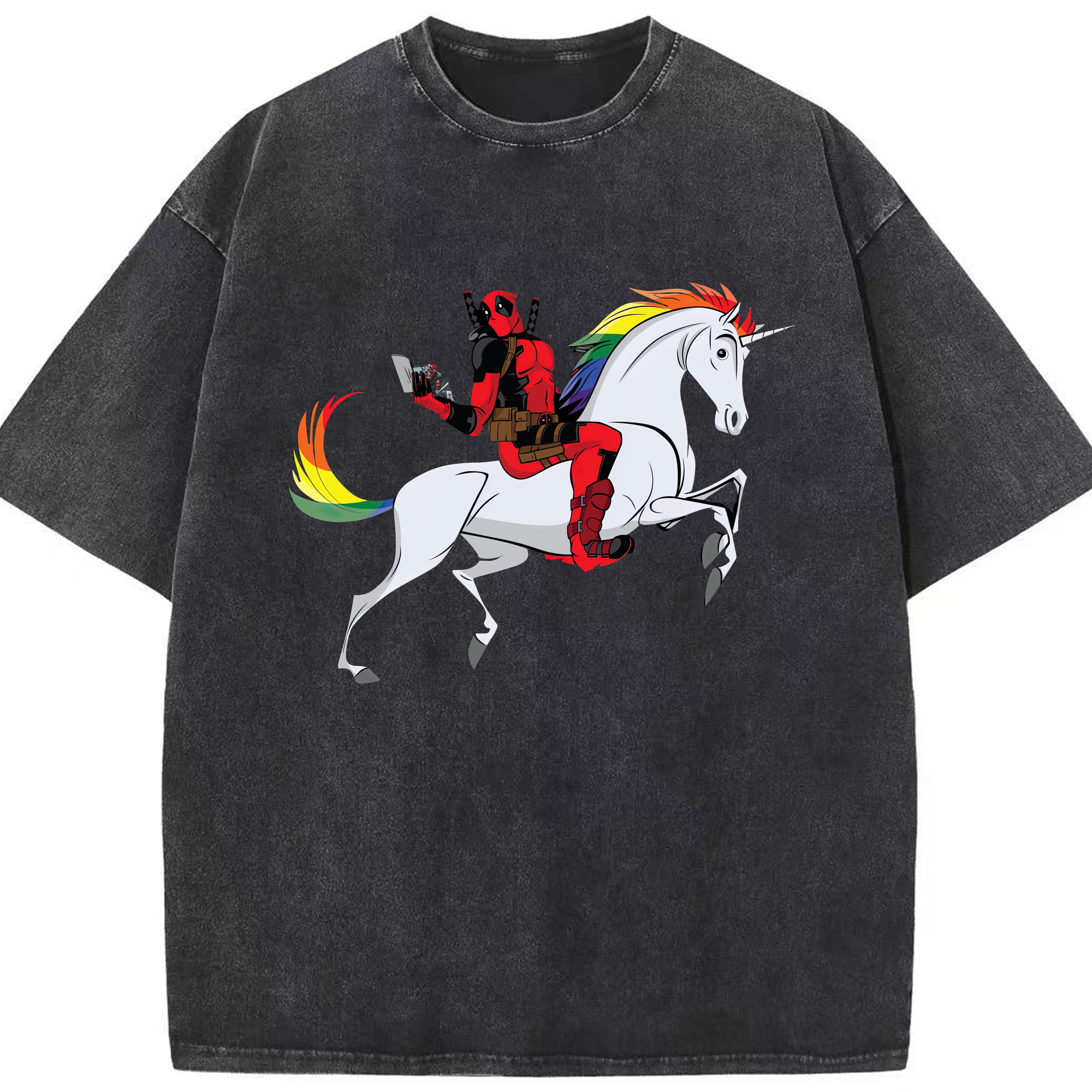 （画像用） Deadpool デッドプール 綿100% ヴィンテージ風 半袖Tシャツ（フロントプリント）