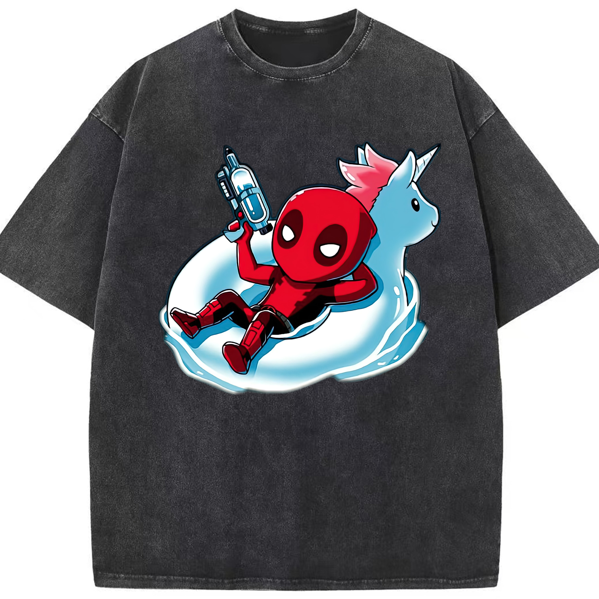 （画像用） Deadpool デッドプール 綿100% ヴィンテージ風 半袖Tシャツ（フロントプリント）