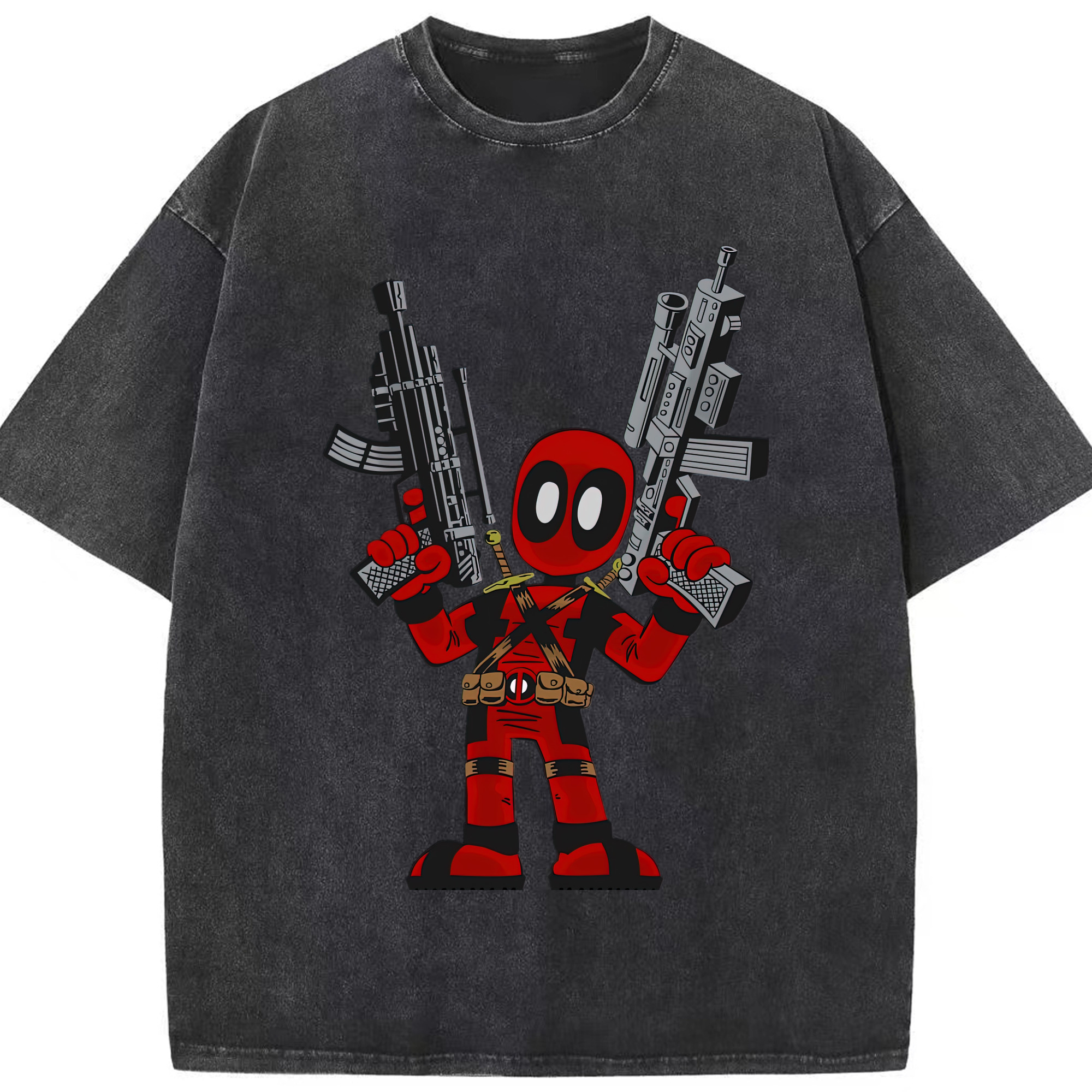 （画像用） Deadpool デッドプール 綿100% ヴィンテージ風 半袖Tシャツ（フロントプリント）