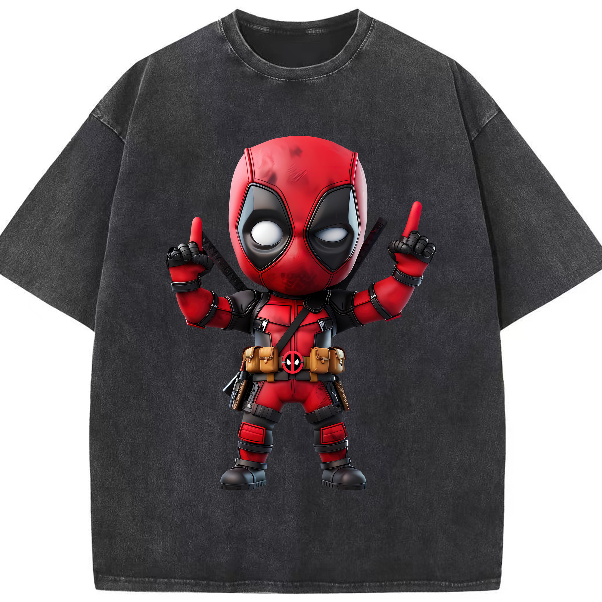（画像用） Deadpool デッドプール 綿100% ヴィンテージ風 半袖Tシャツ（フロントプリント）