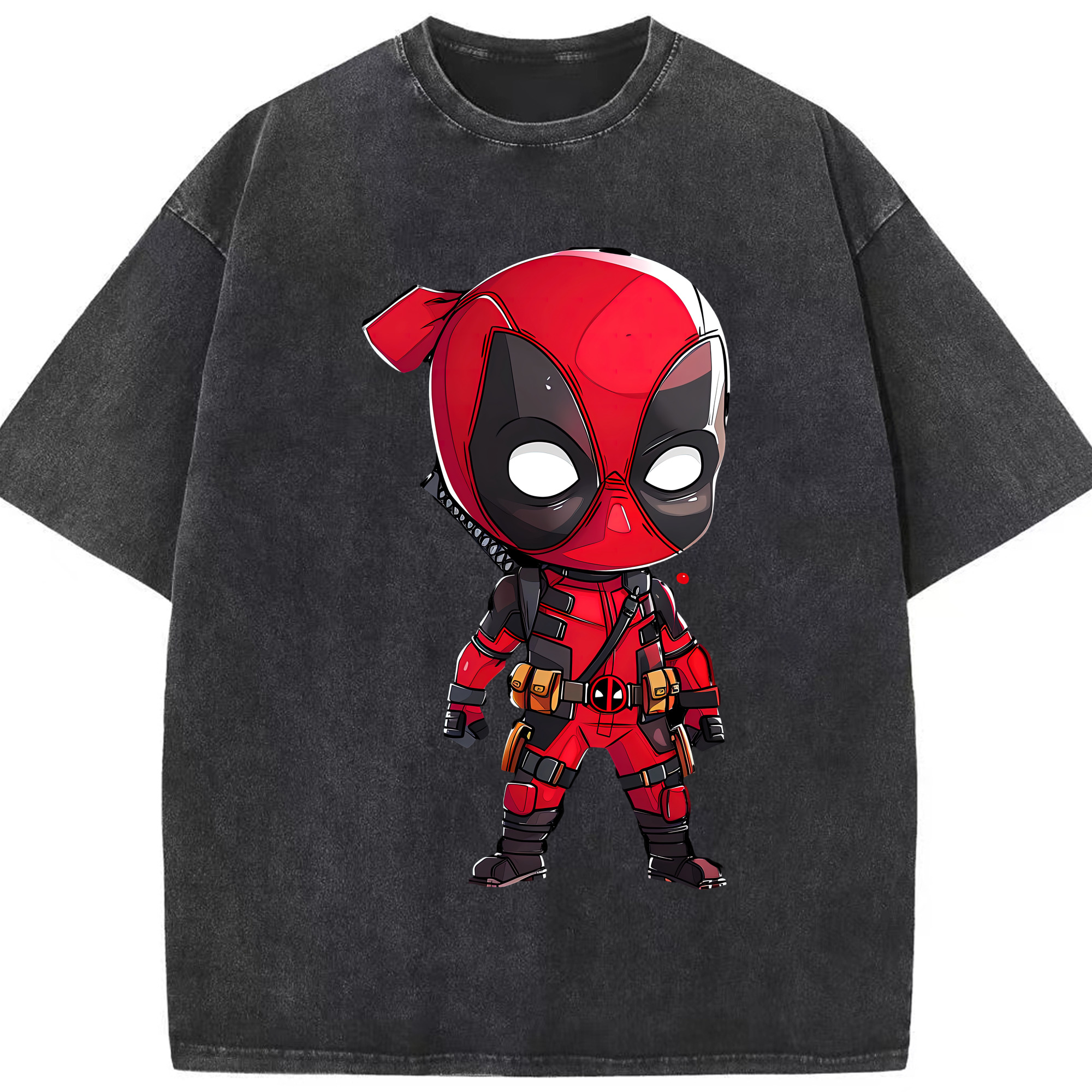 （画像用） Deadpool デッドプール 綿100% ヴィンテージ風 半袖Tシャツ（フロントプリント）