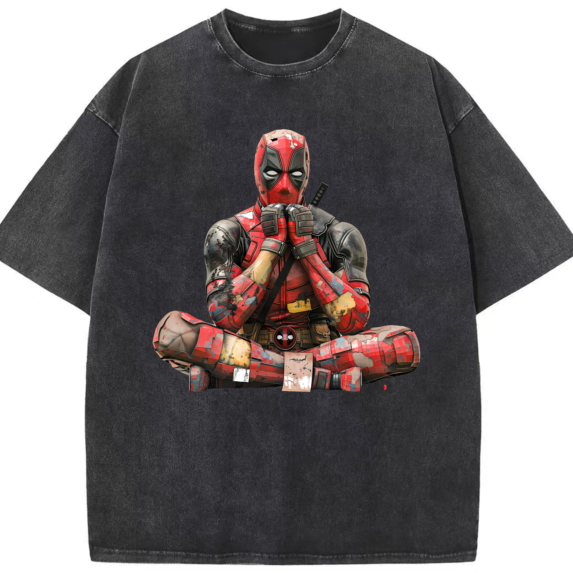 （画像用） Deadpool デッドプール 綿100% ヴィンテージ風 半袖Tシャツ（フロントプリント）