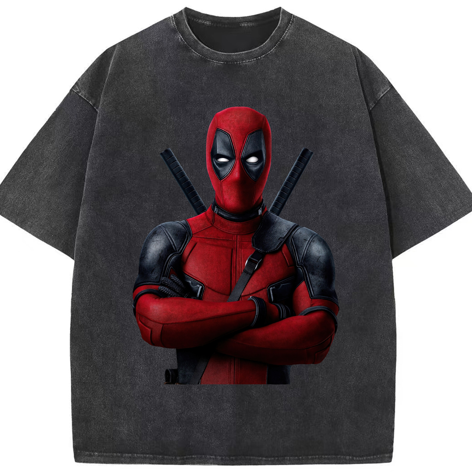 （画像用） Deadpool デッドプール 綿100% ヴィンテージ風 半袖Tシャツ（フロントプリント）