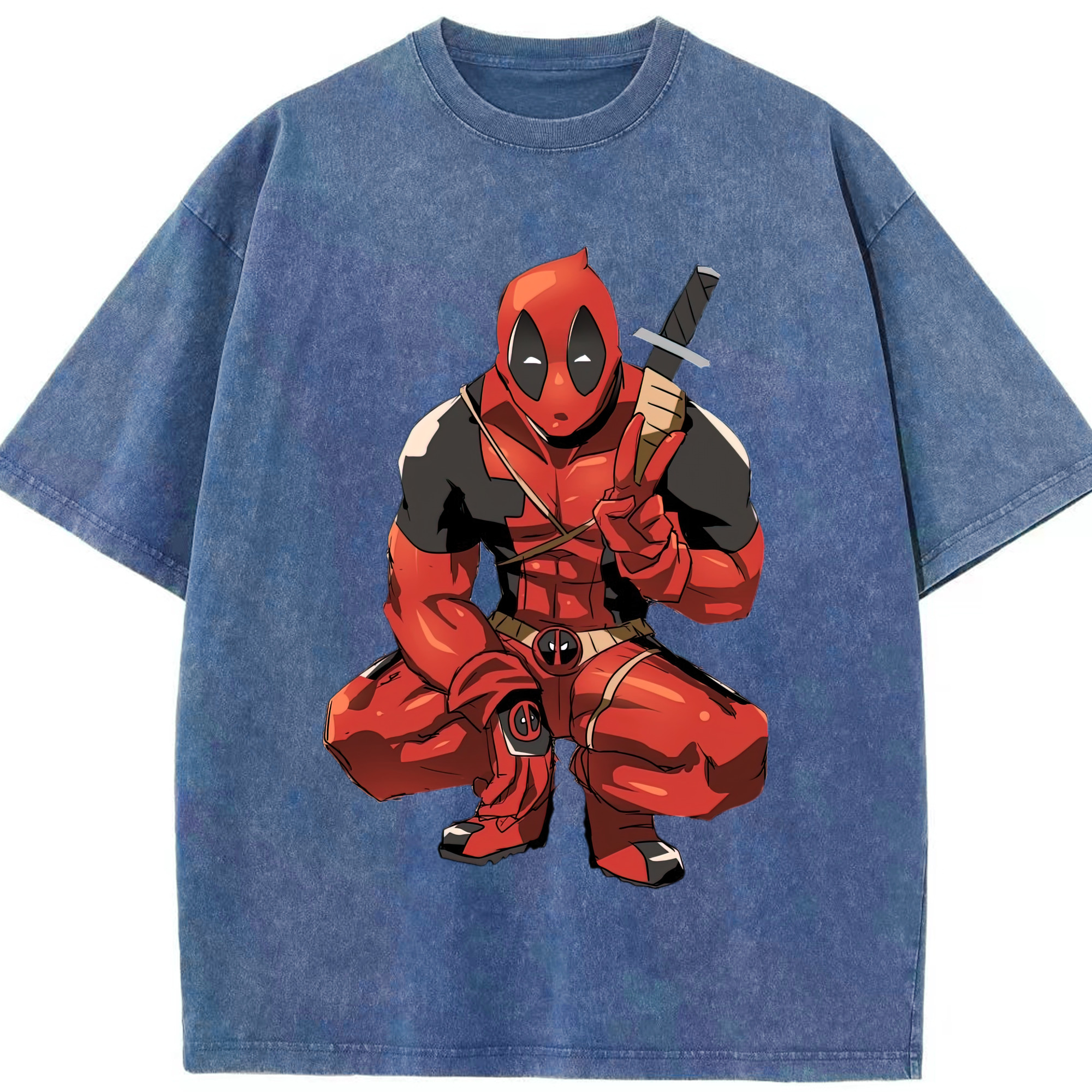 （画像用） Deadpool デッドプール 綿100% ヴィンテージ風 半袖Tシャツ（フロントプリント）